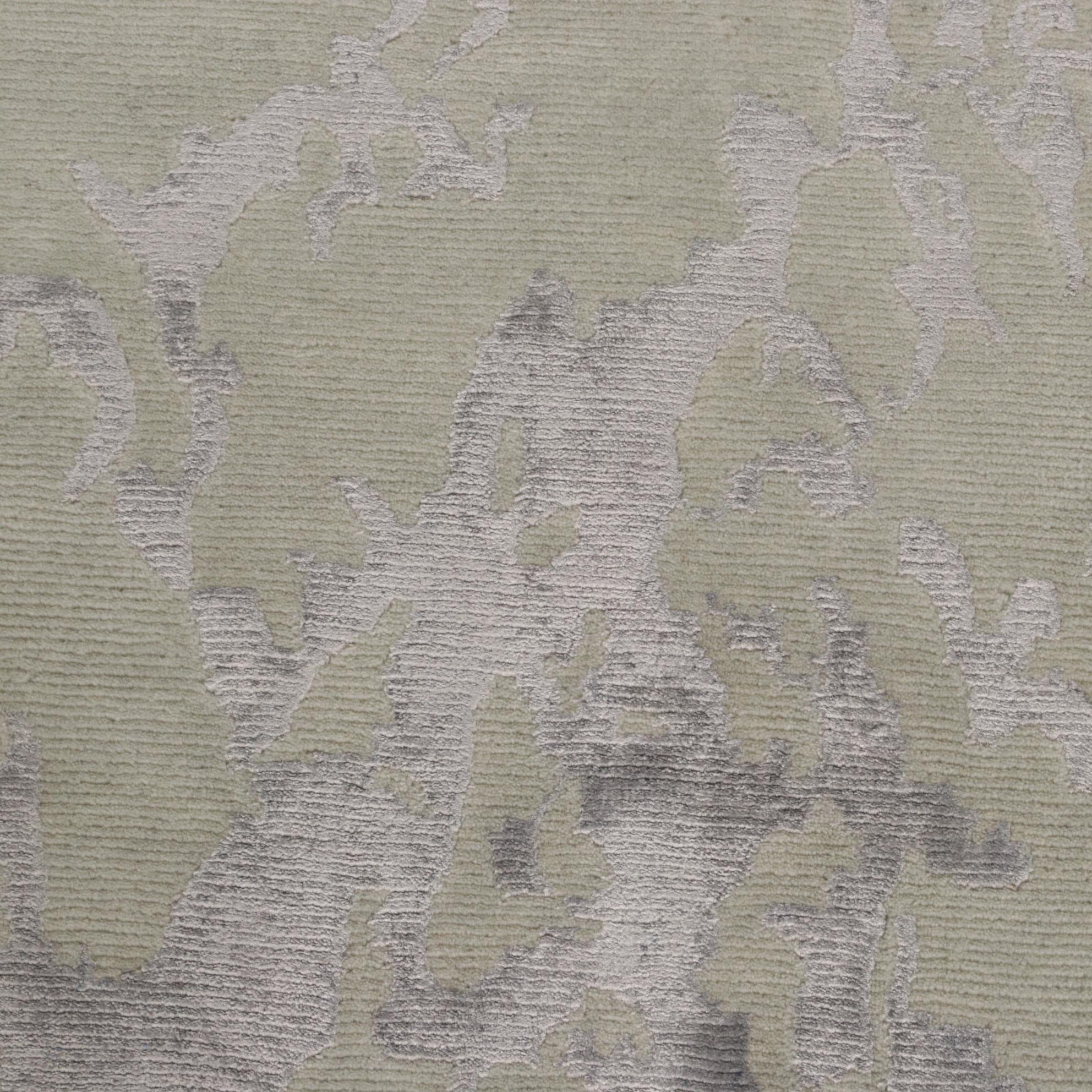 2' x 2' Hand-Knotted Indian Modern Style Art Silk Rugs, 2010s