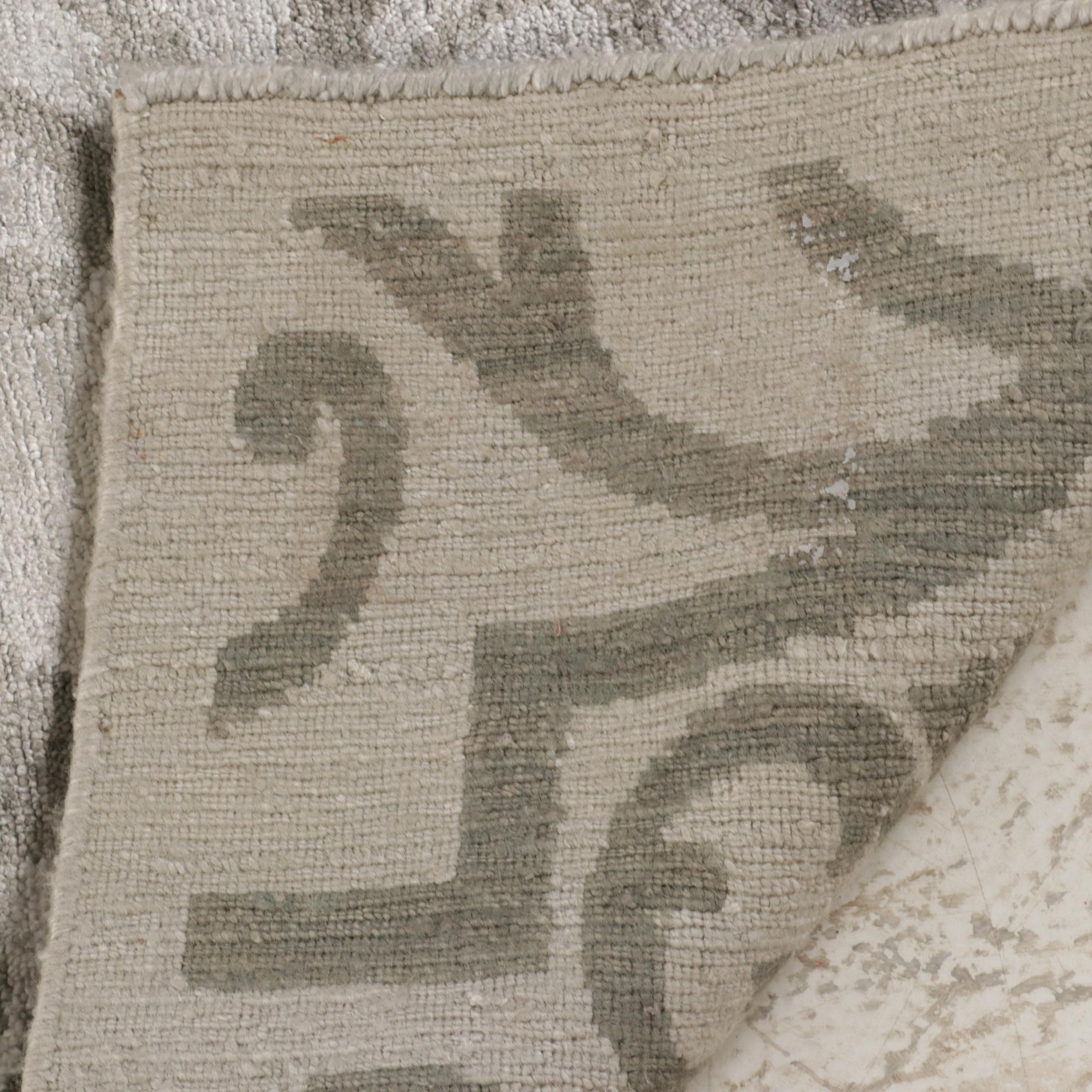 2' x 2' Hand-Knotted Indian Modern Style Art Silk Rugs, 2010s