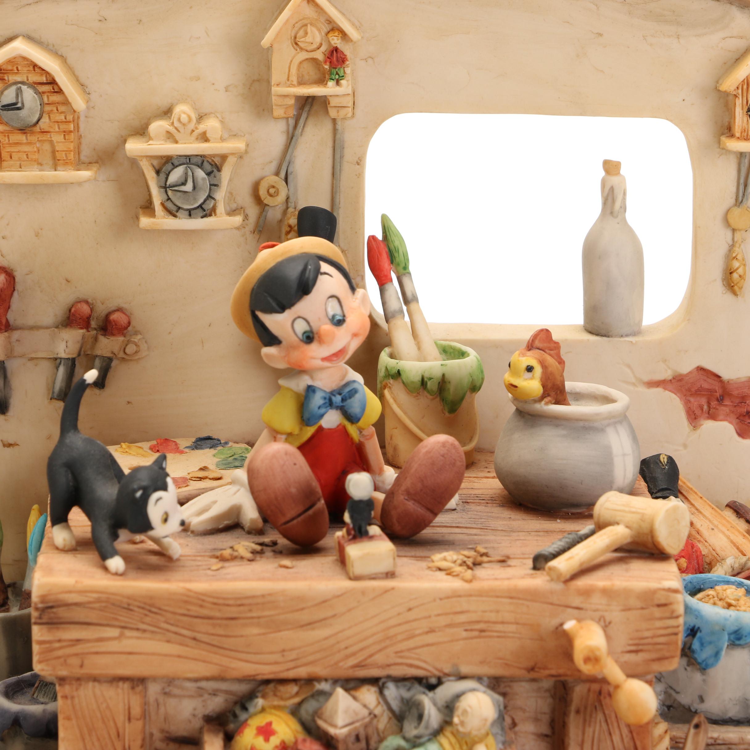 Schmid for Walt Disney "Pinocchio" Figurine on Wooden Base