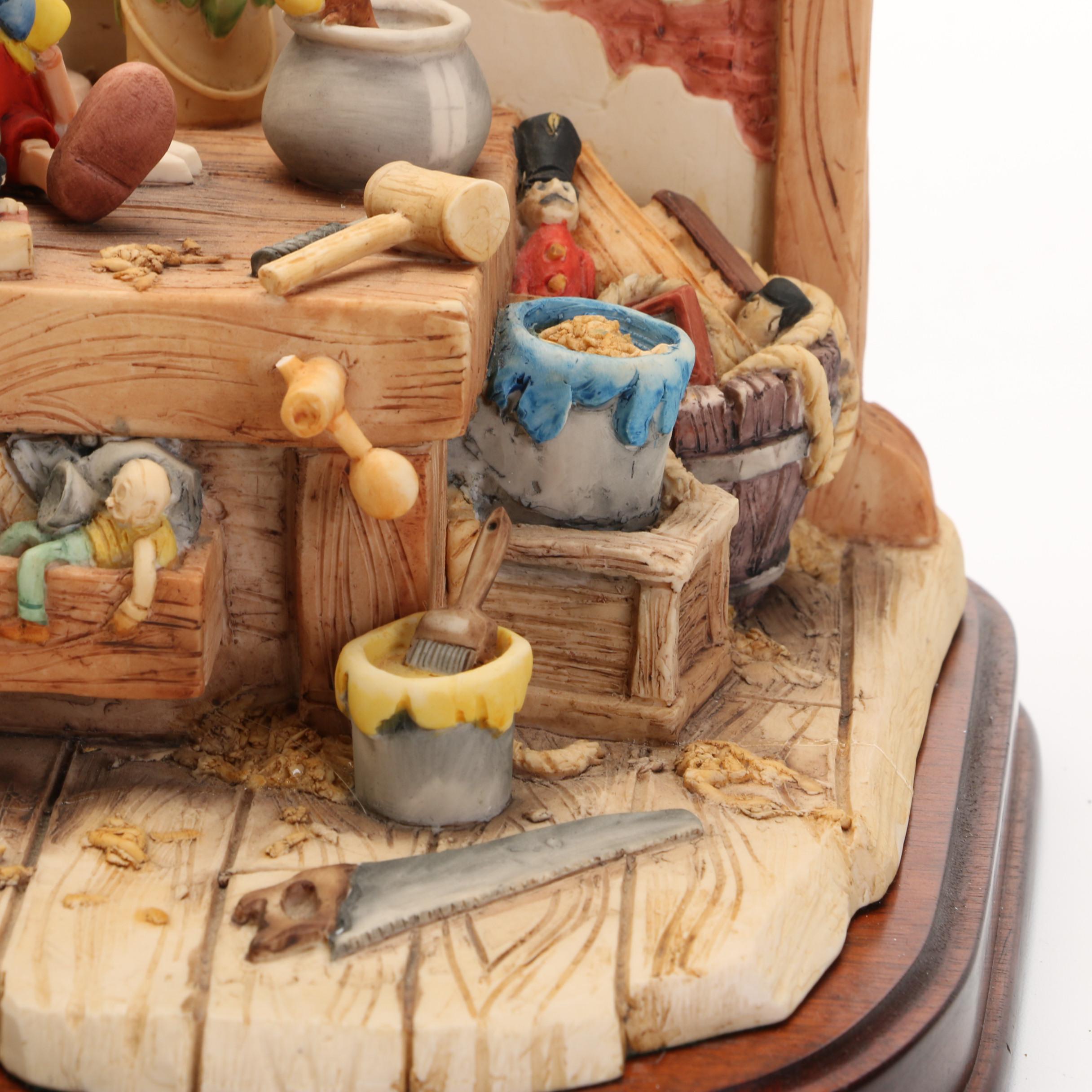 Schmid for Walt Disney "Pinocchio" Figurine on Wooden Base