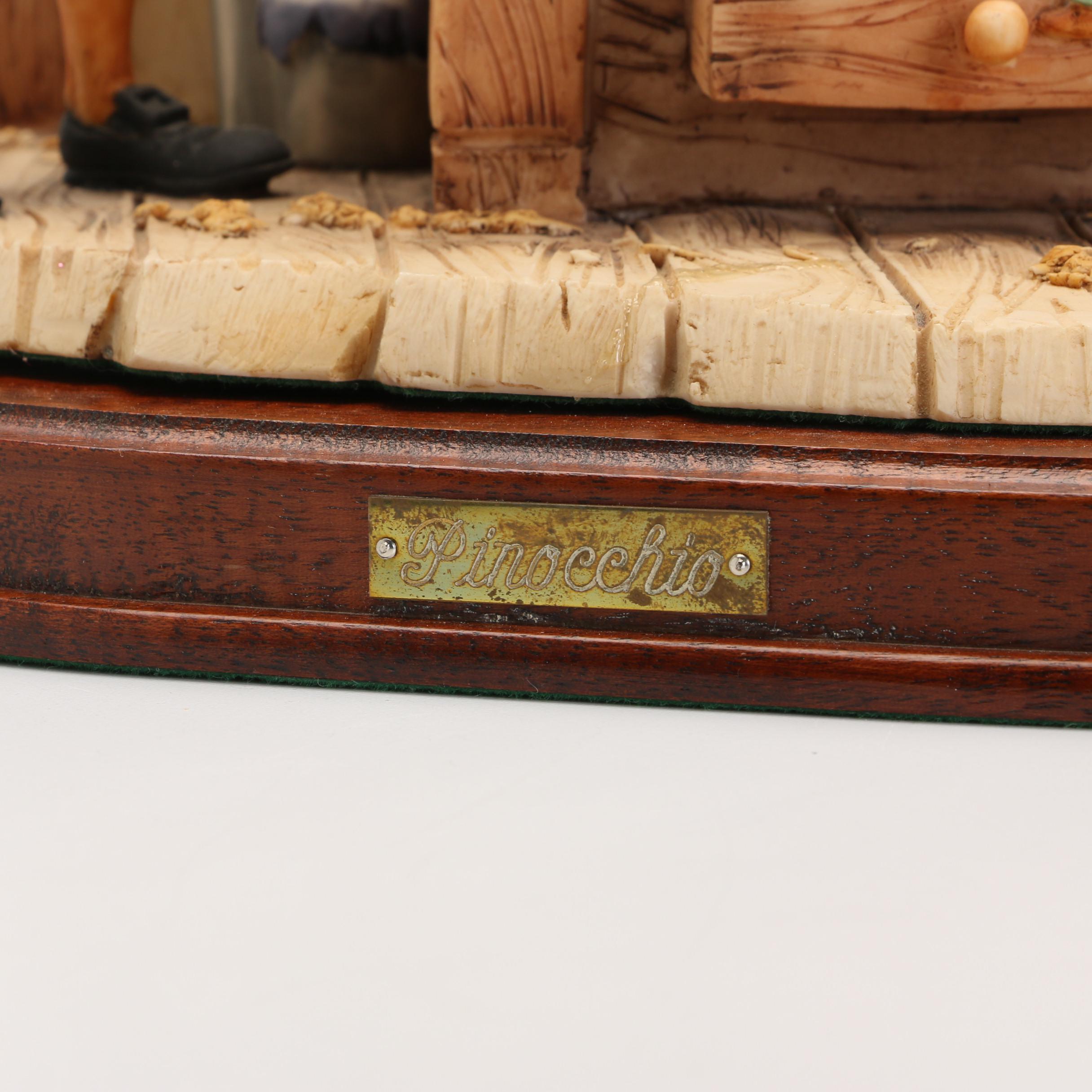 Schmid for Walt Disney "Pinocchio" Figurine on Wooden Base