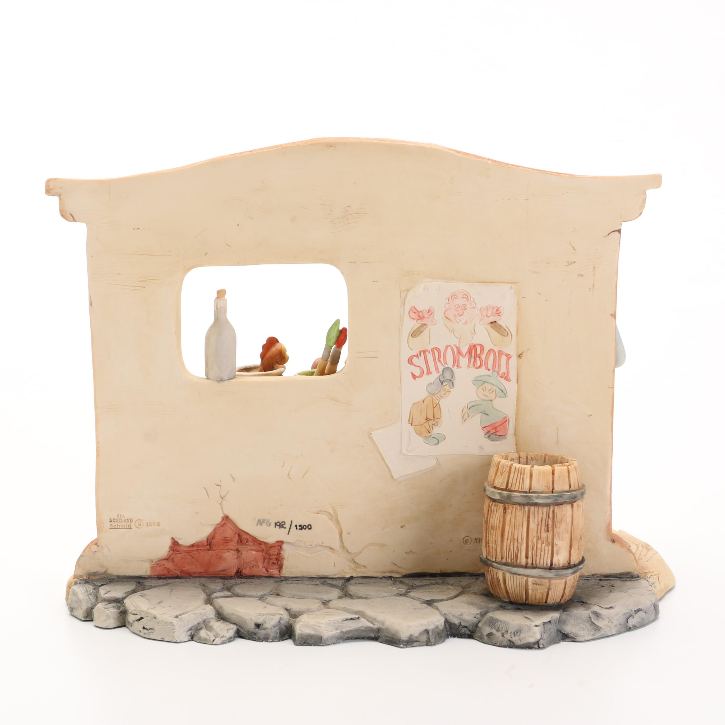 Schmid for Walt Disney "Pinocchio" Figurine on Wooden Base