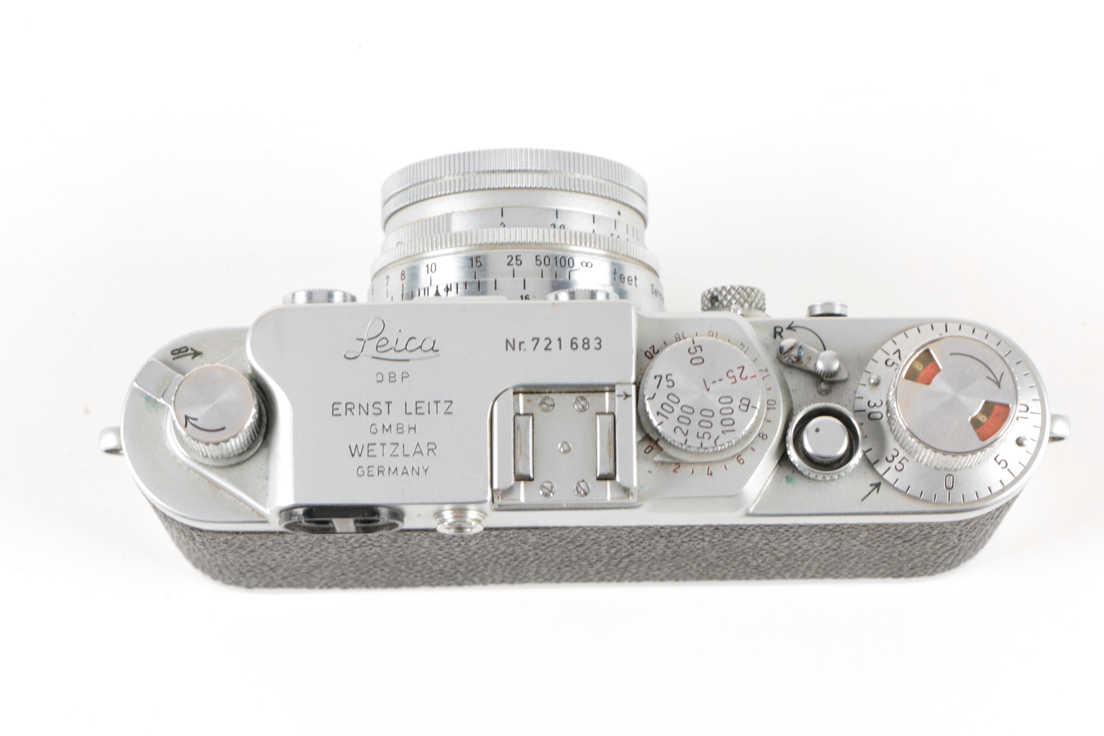 Leica 3F Camera with Leather Case and Accessories