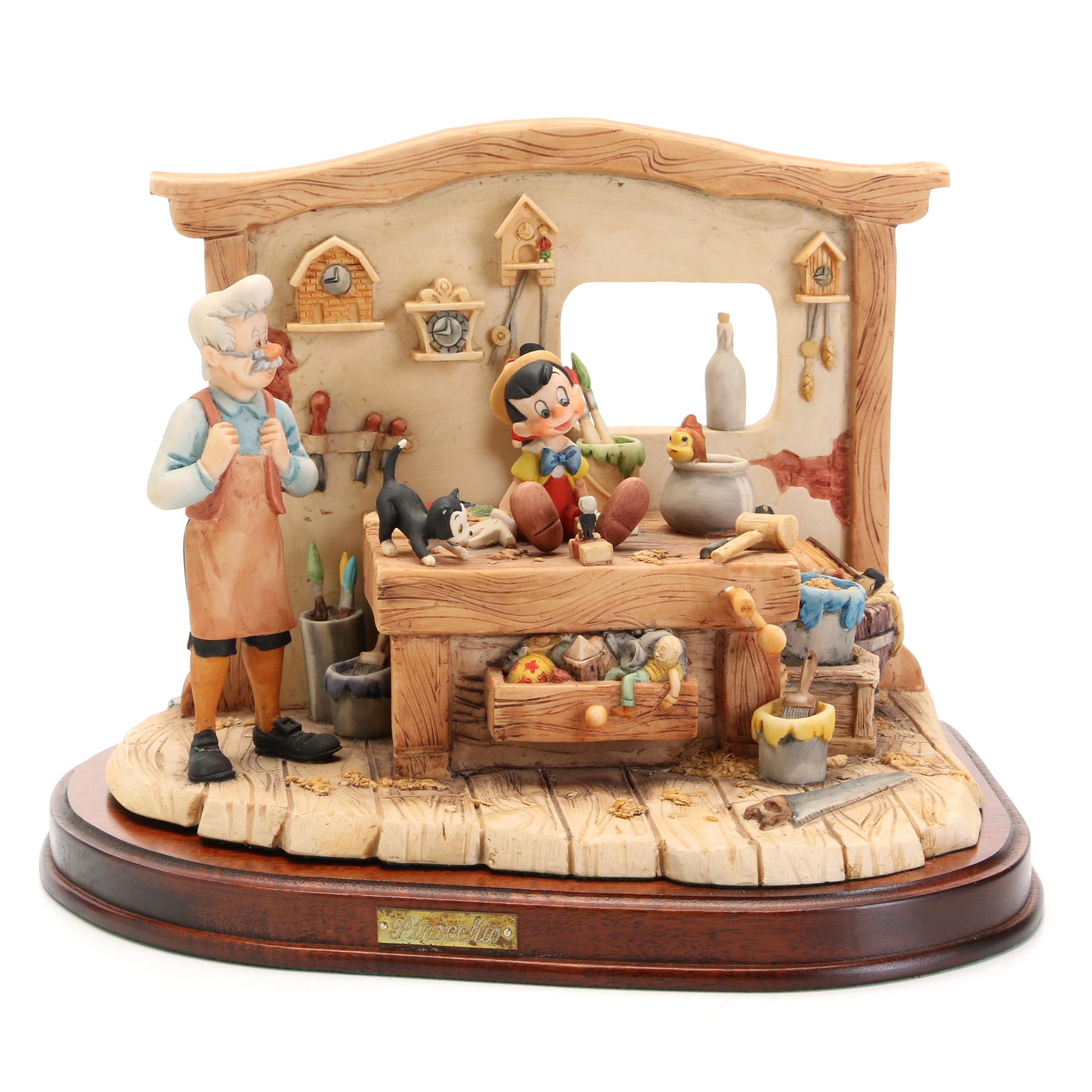 Schmid for Walt Disney "Pinocchio" Figurine on Wooden Base