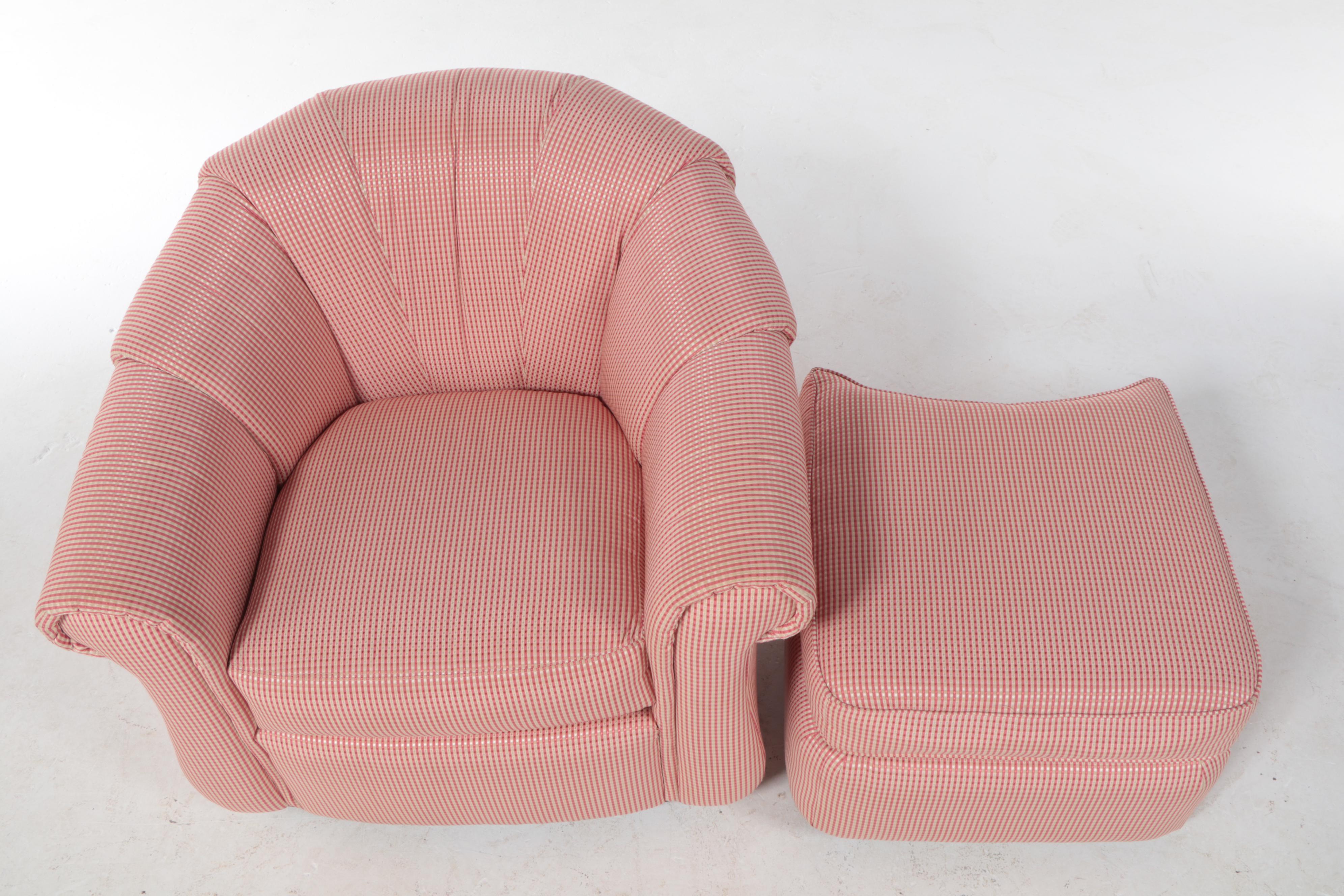 Sherrill Furniture Upholstered Swivel Armchair with Ottoman