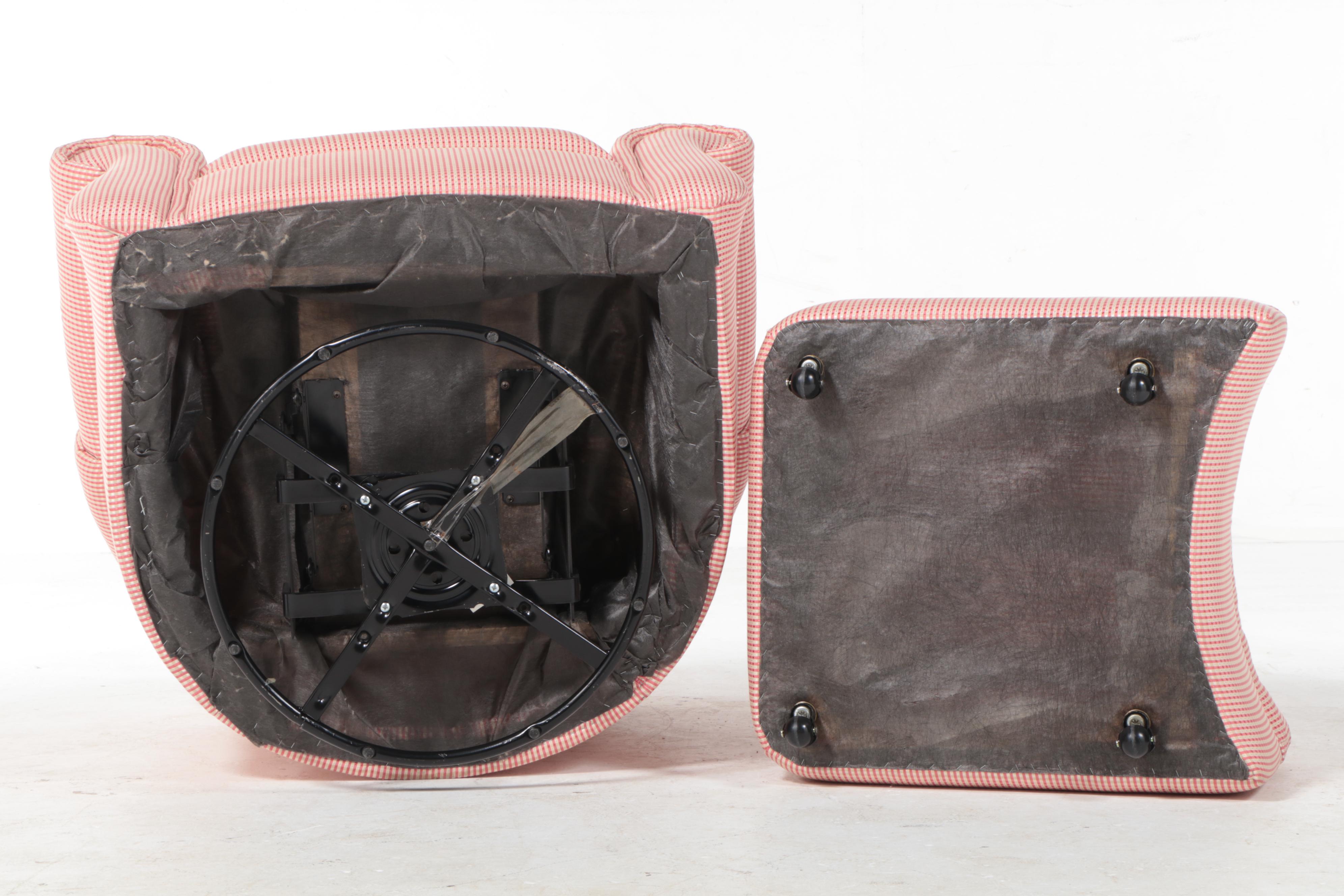 Sherrill Furniture Upholstered Swivel Armchair with Ottoman