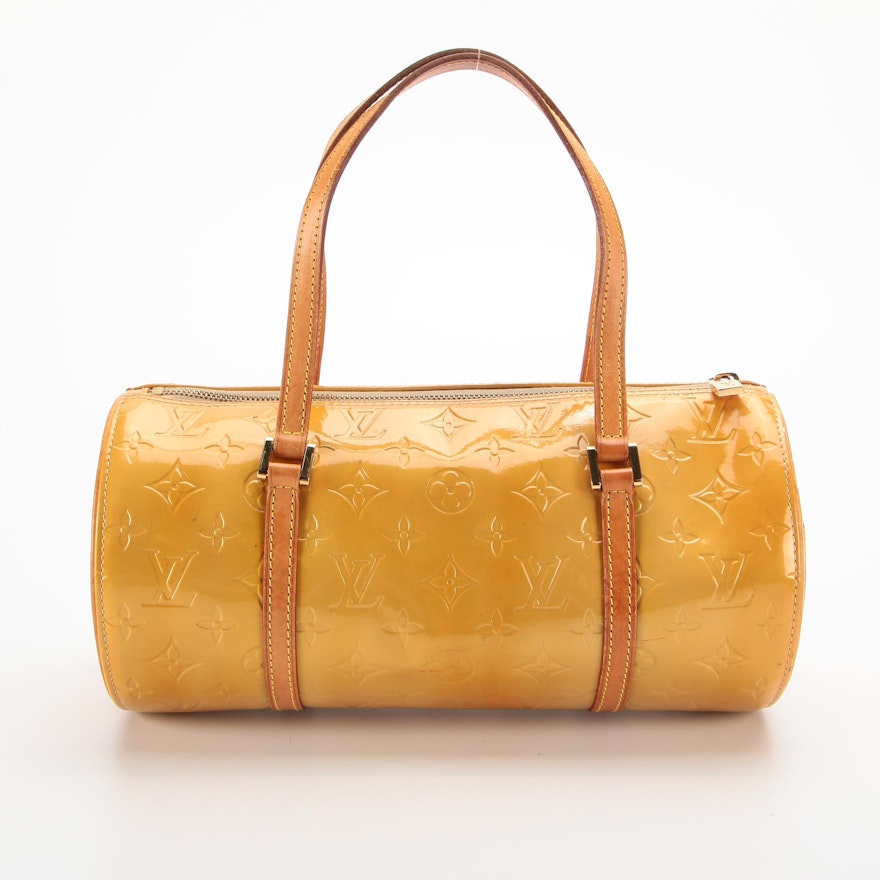 Louis Vuitton Bedford Barrel Bag in Monogram Vernis and Vachetta Leather