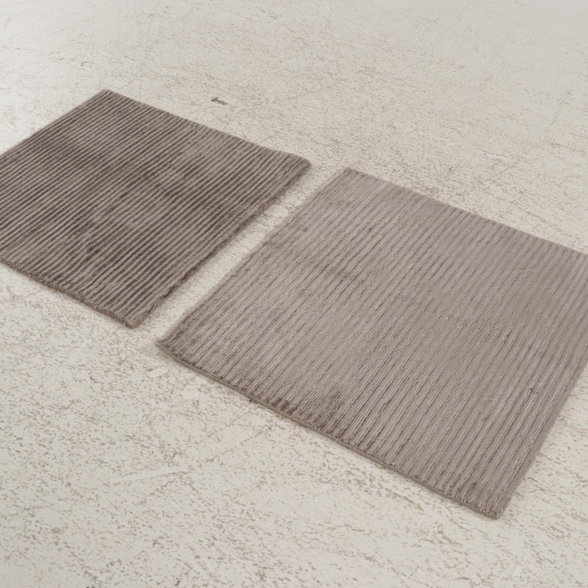 2' x 2' Hand-Knotted Indian Modern Style Art Silk Rugs, 2010s