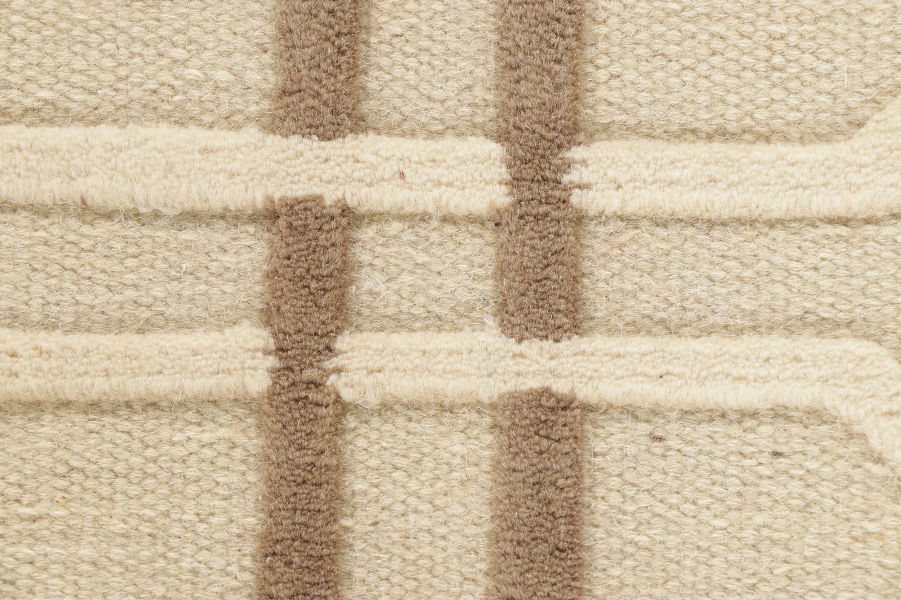 2'10 x 2'11 Hand-Knotted Indian Modern Style Rugs, 2010s