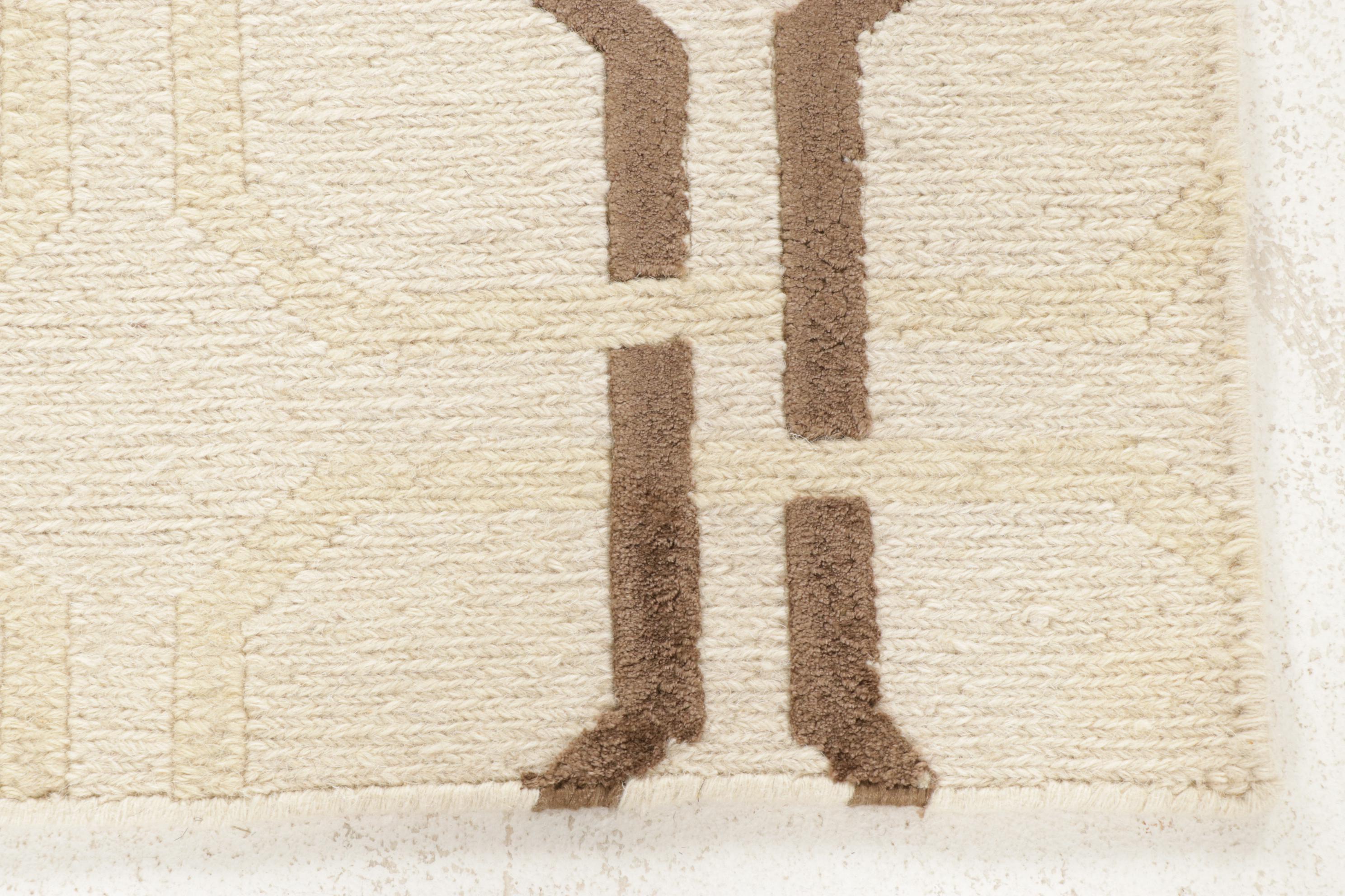 2'10 x 2'11 Hand-Knotted Indian Modern Style Rugs, 2010s