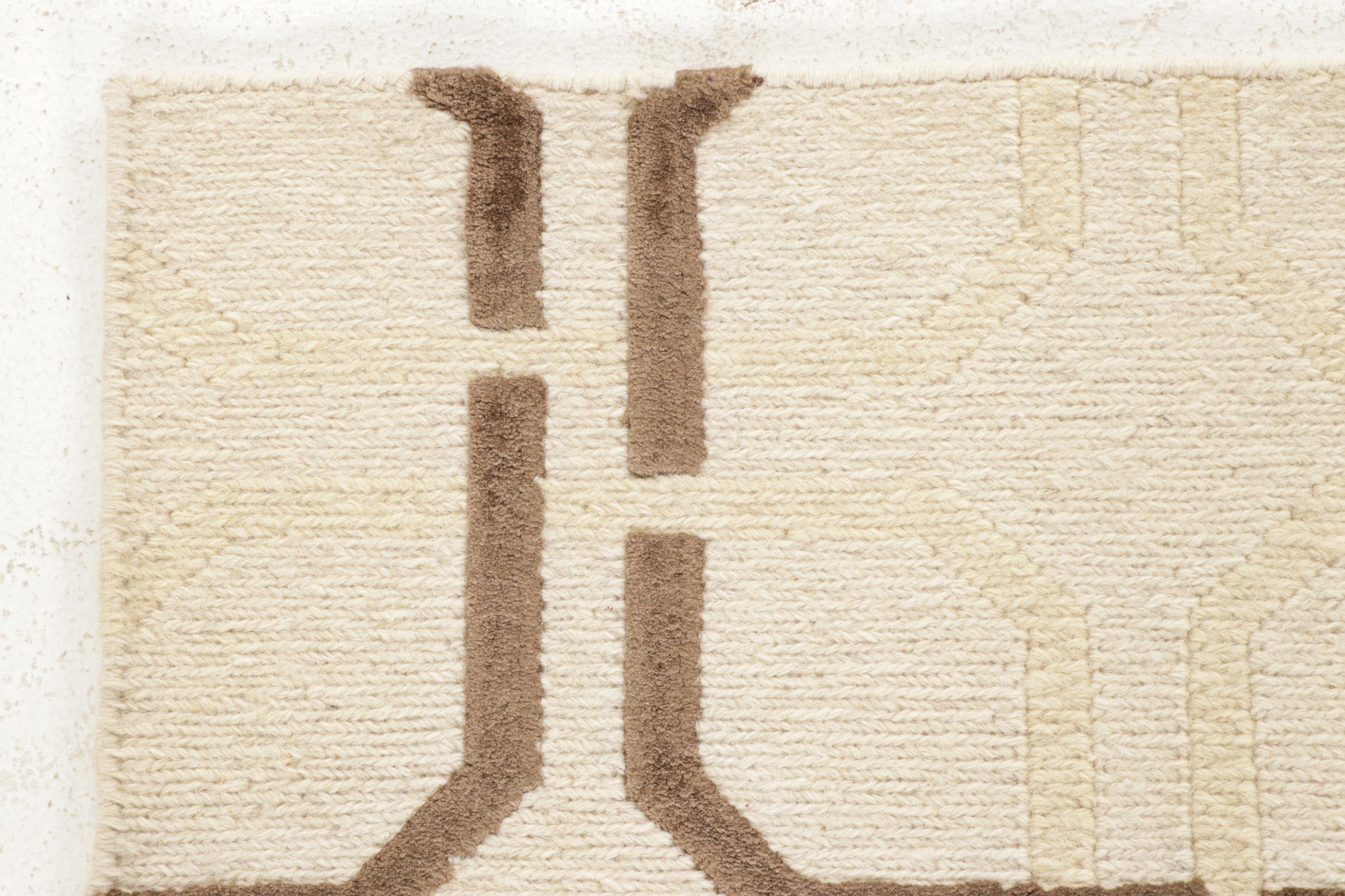 2'10 x 2'11 Hand-Knotted Indian Modern Style Rugs, 2010s