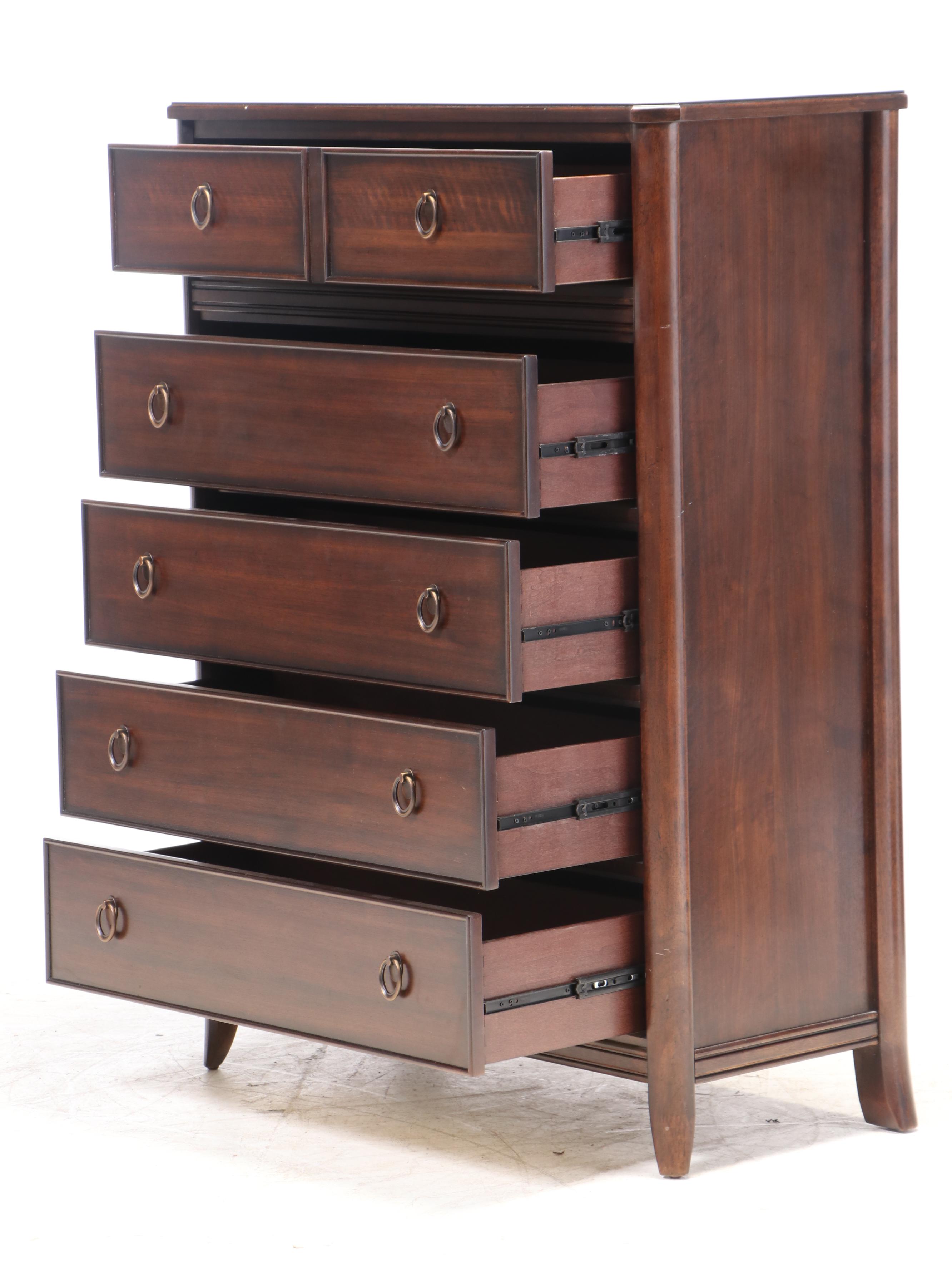 Haverty Furniture Co. "Uptown" Dark Walnut-Stained Five-Drawer Chest