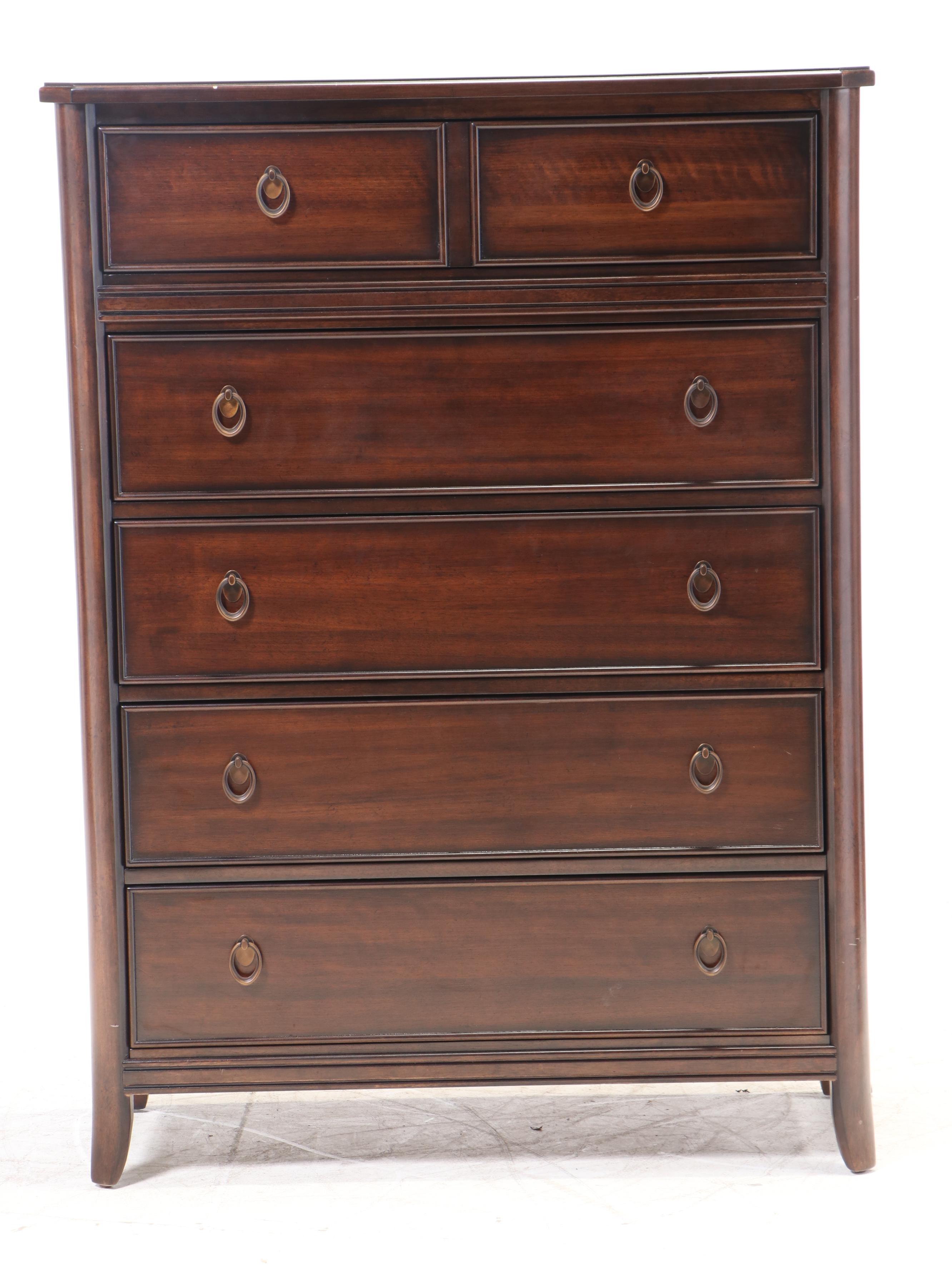 Haverty Furniture Co. "Uptown" Dark Walnut-Stained Five-Drawer Chest