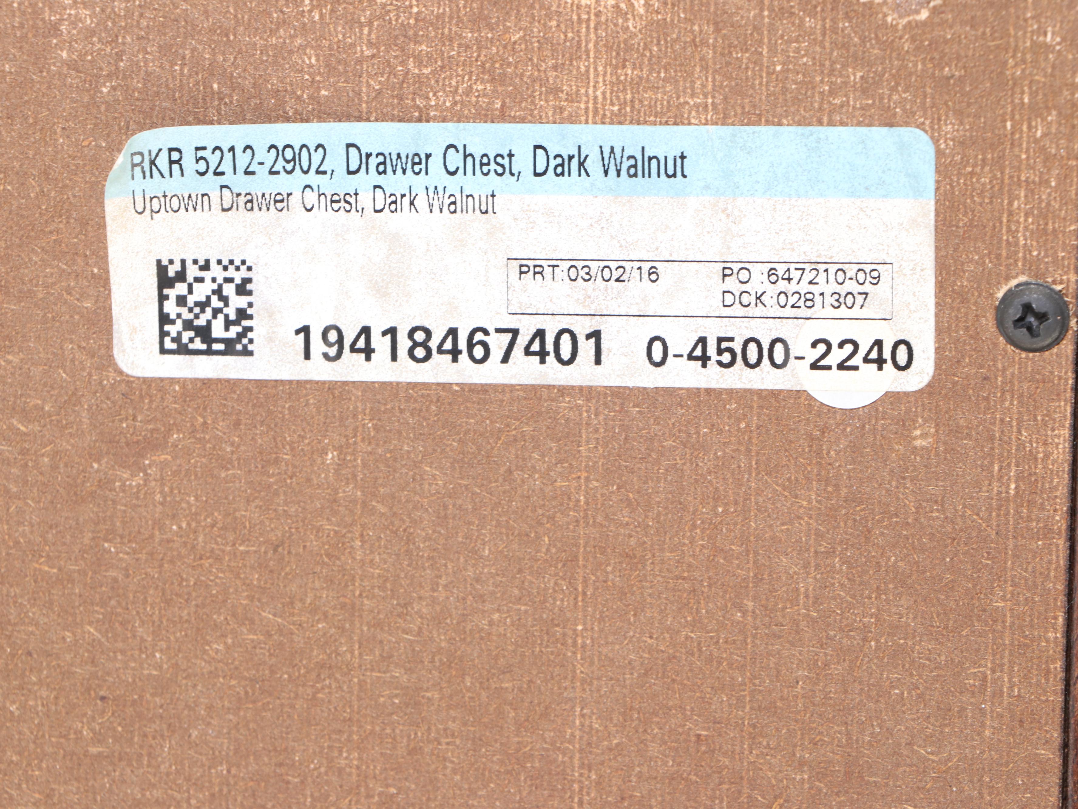 Haverty Furniture Co. "Uptown" Dark Walnut-Stained Five-Drawer Chest