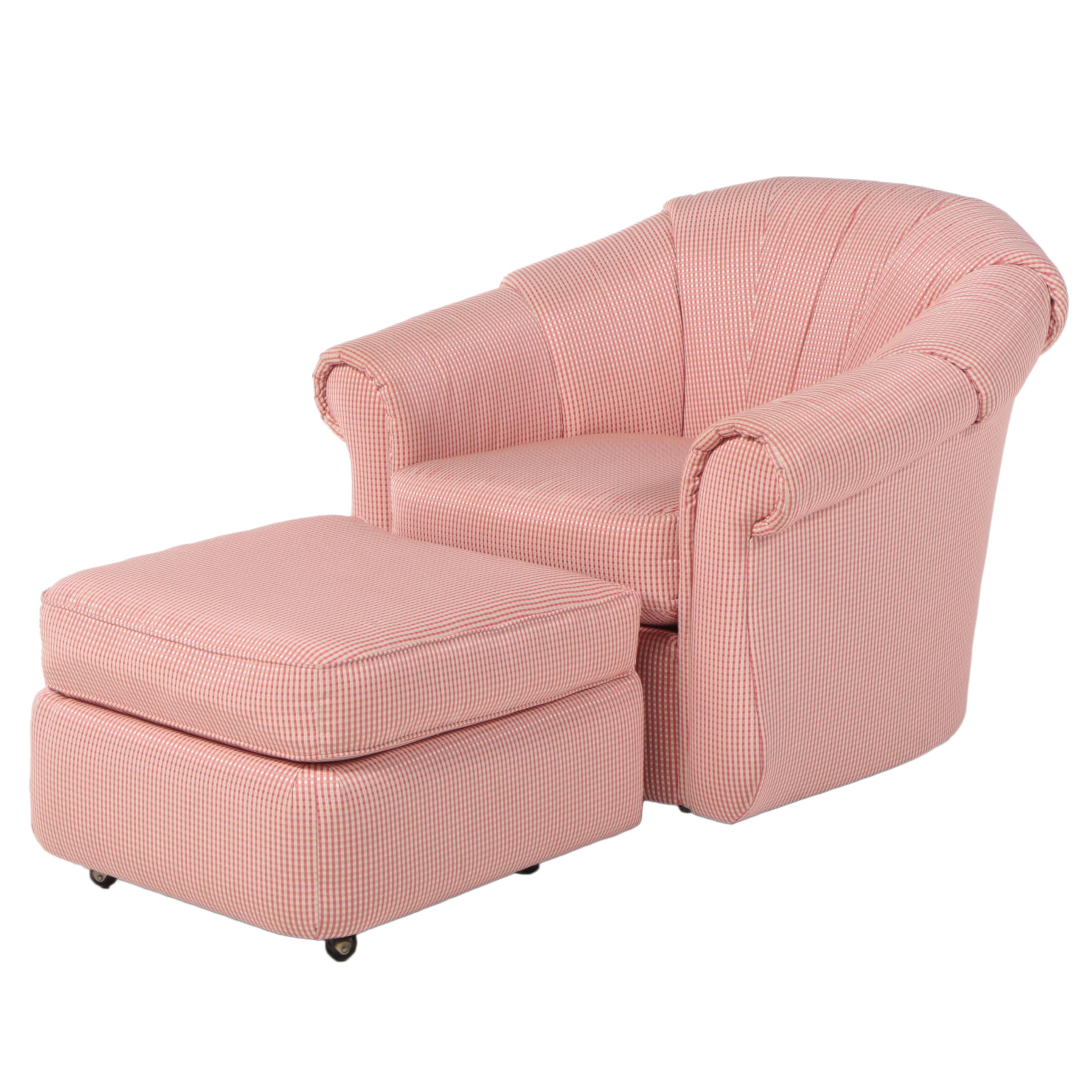 Sherrill Furniture Upholstered Swivel Armchair with Ottoman