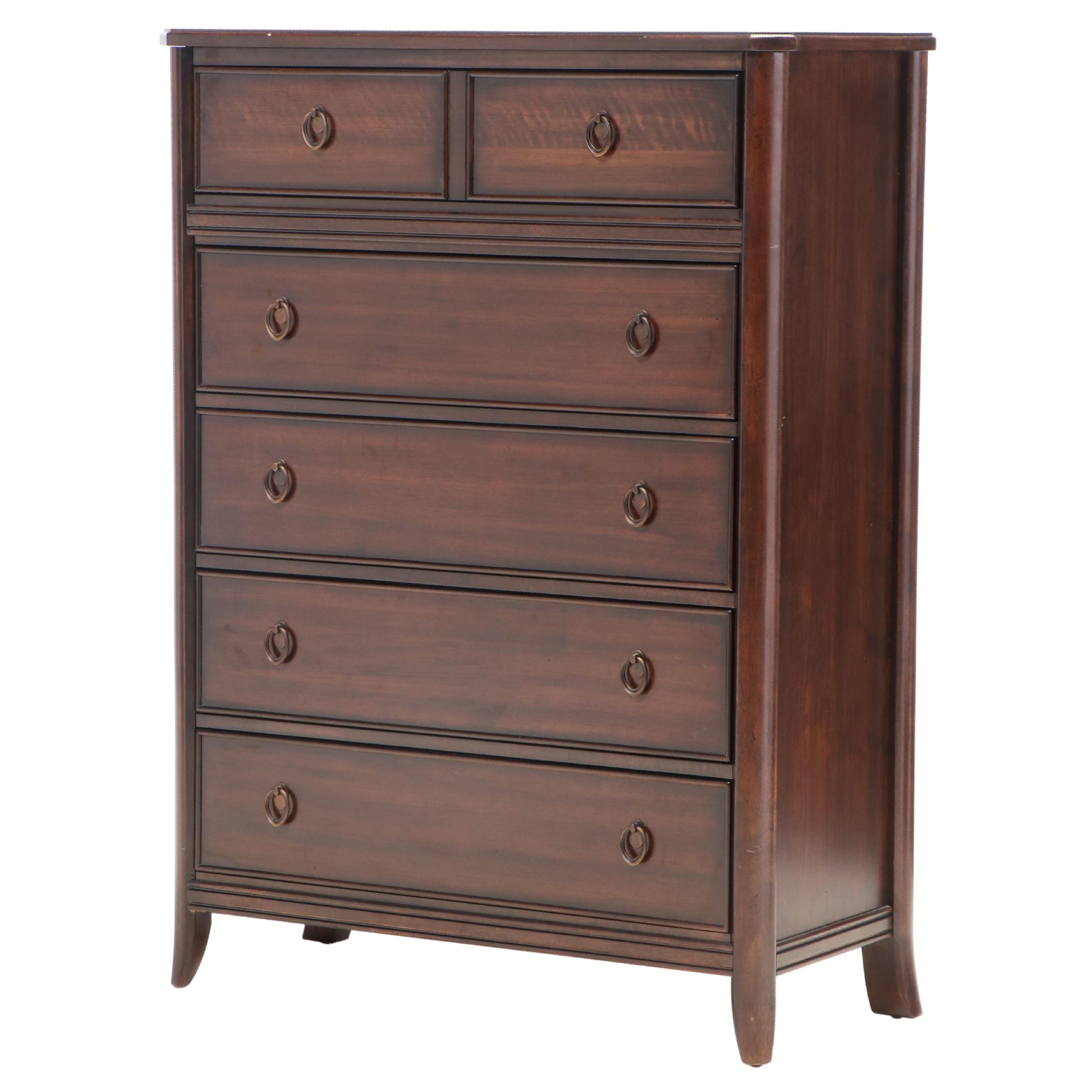 Haverty Furniture Co. "Uptown" Dark Walnut-Stained Five-Drawer Chest