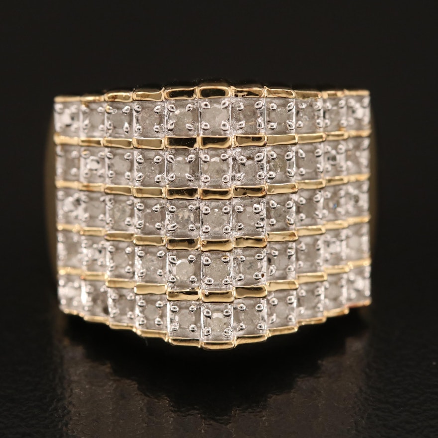 Sterling Diamond Tiered Ring