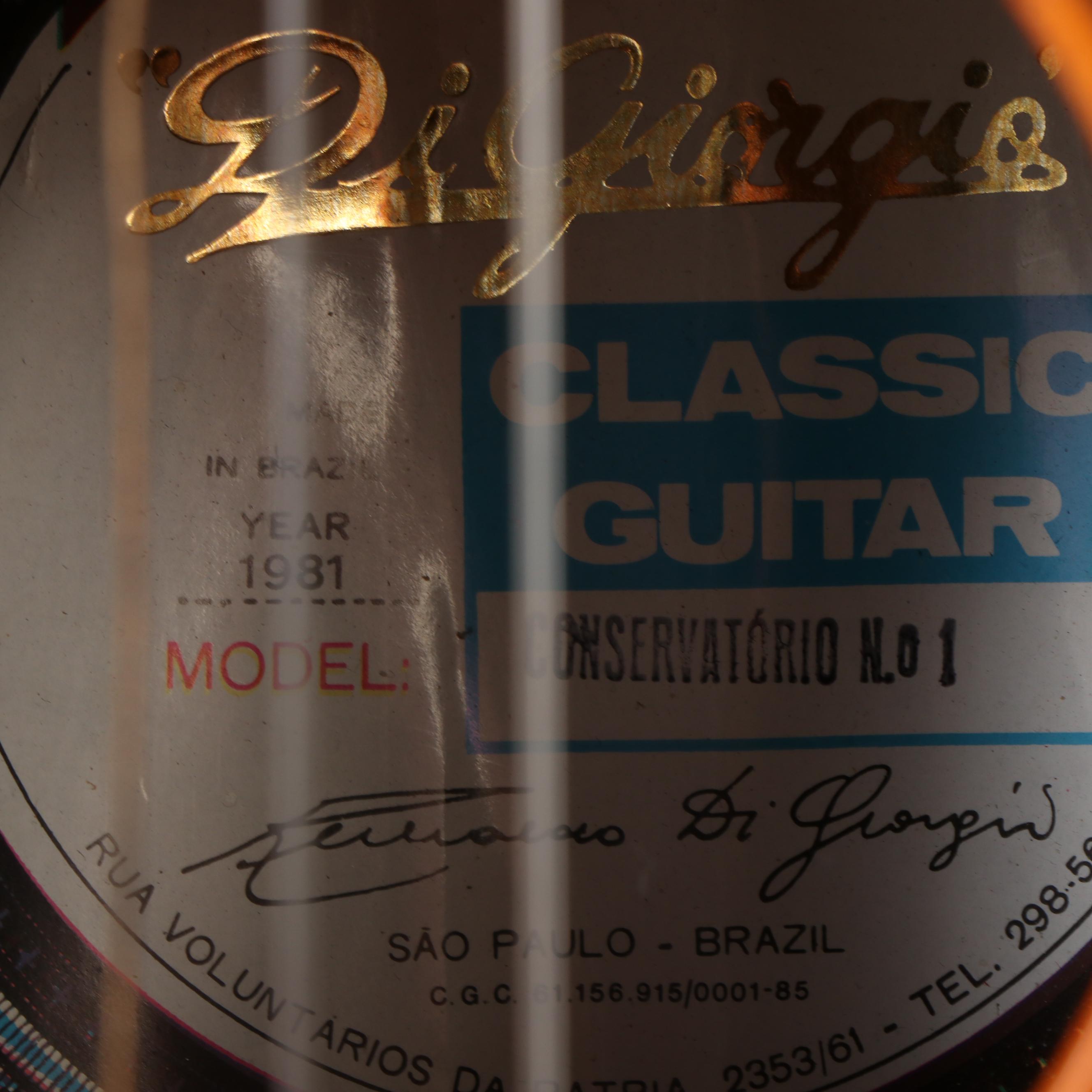 Di Giorgio "Conservatorio No. 1" Acoustic Classical Guitar, 1981, with Case