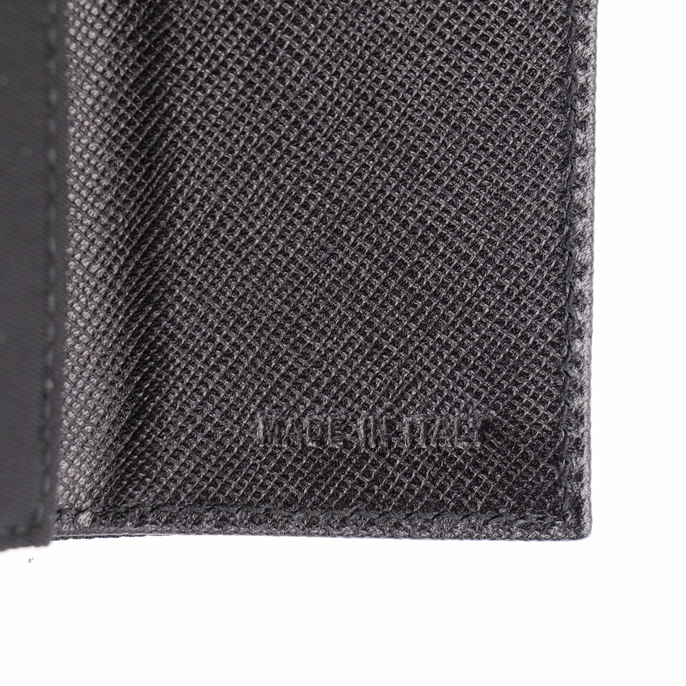 Prada Black Nylon Trifold Continental Wallet