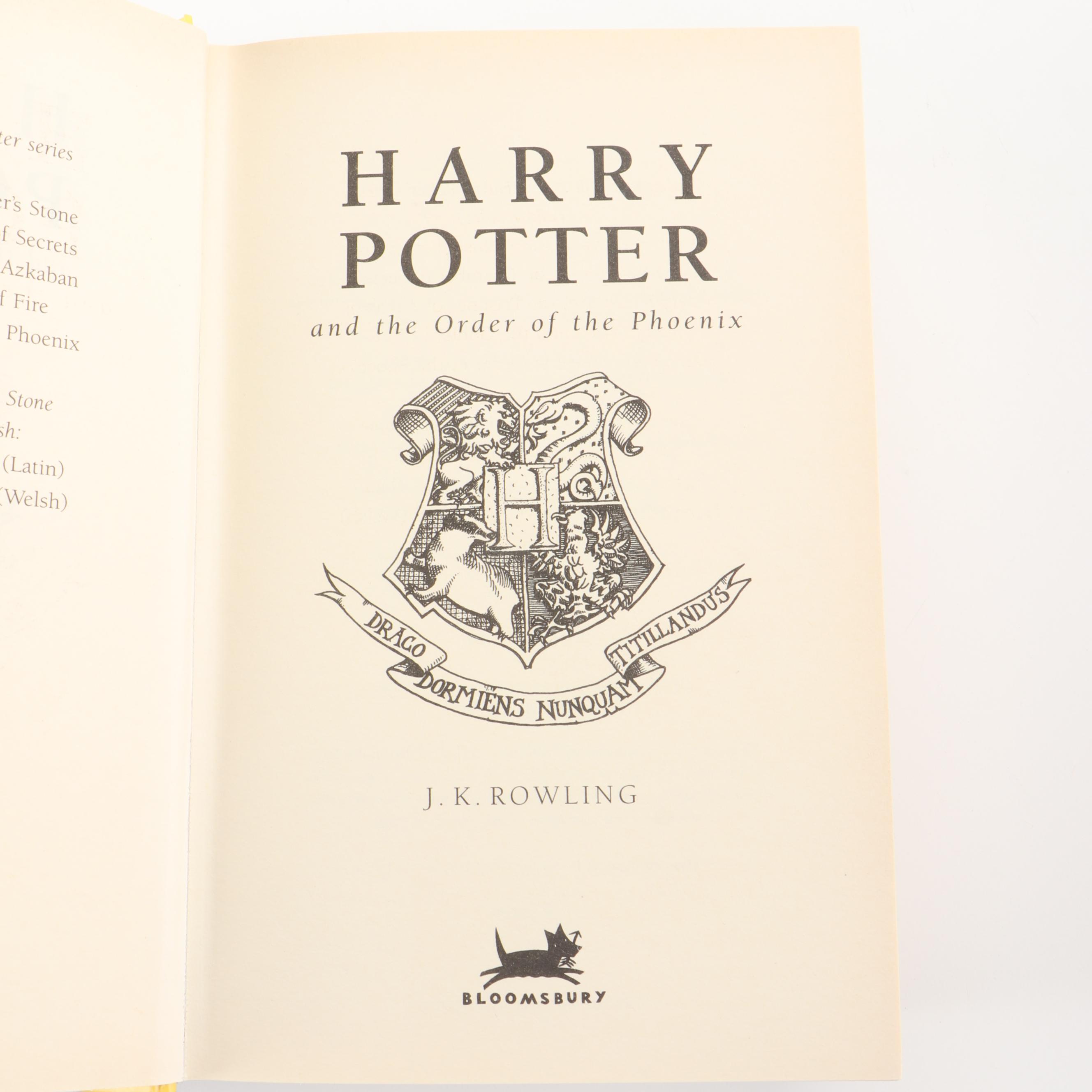 Complete UK "Harry Potter" Series by J. K. Rowling Including First UK Editions