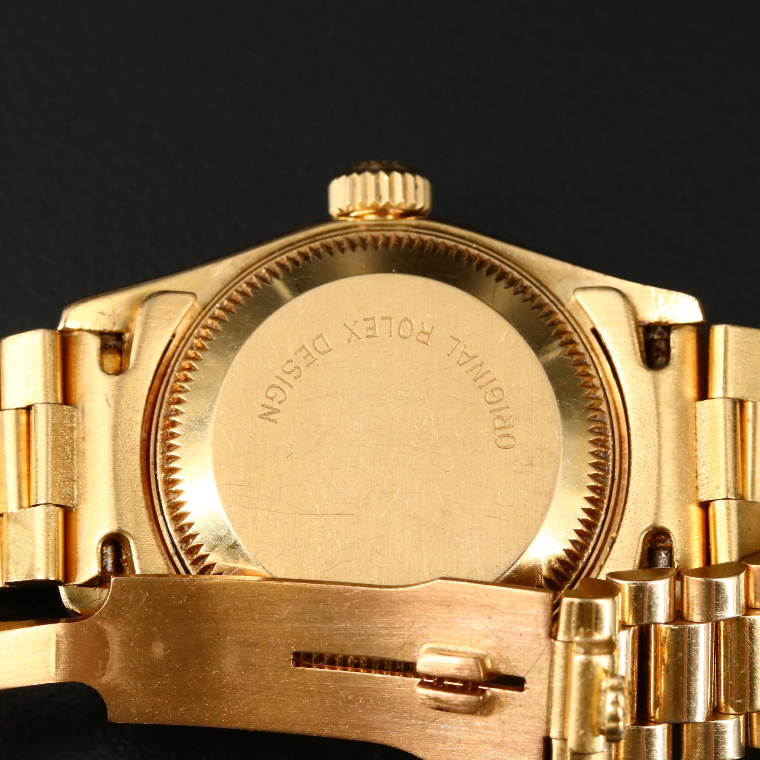 1990 Rolex Datejust President 18K Gold and 1.20 CTW Diamond Watch