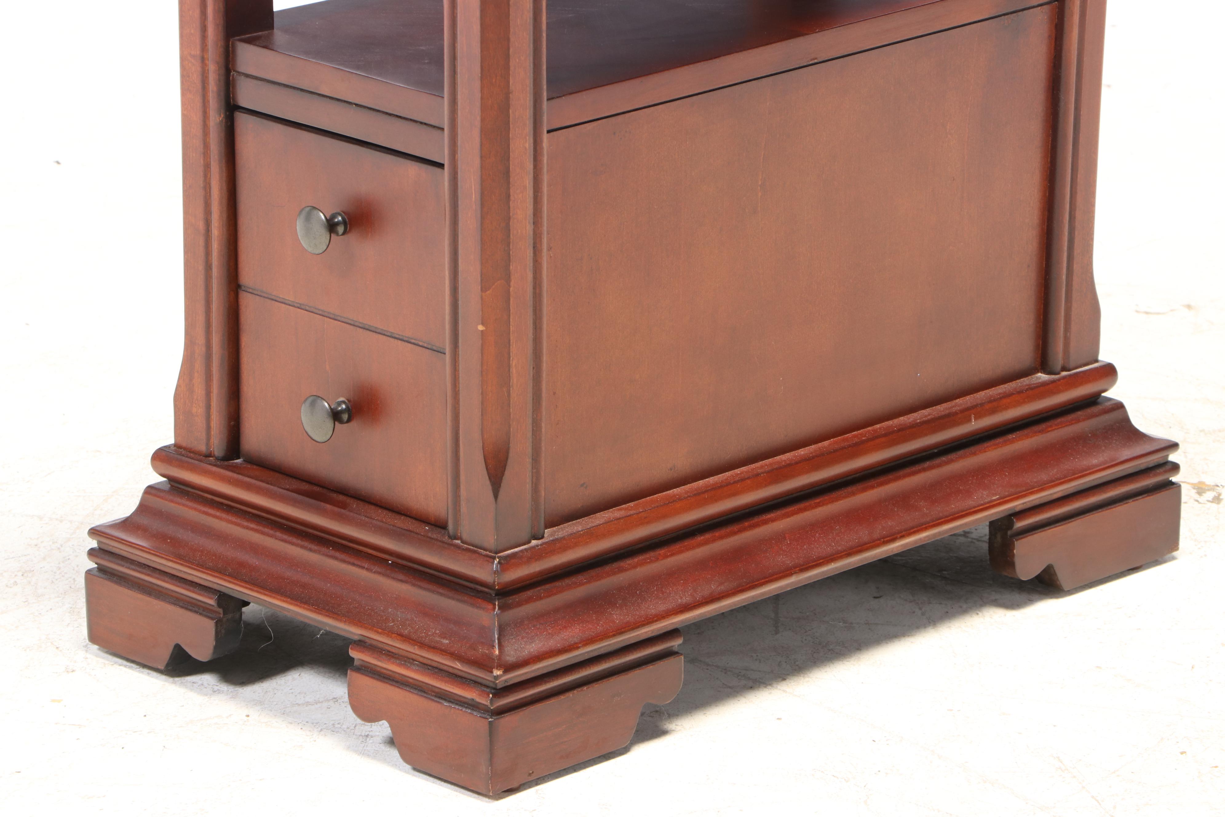 Contemporary Cherrywood Two-Tier Side Table