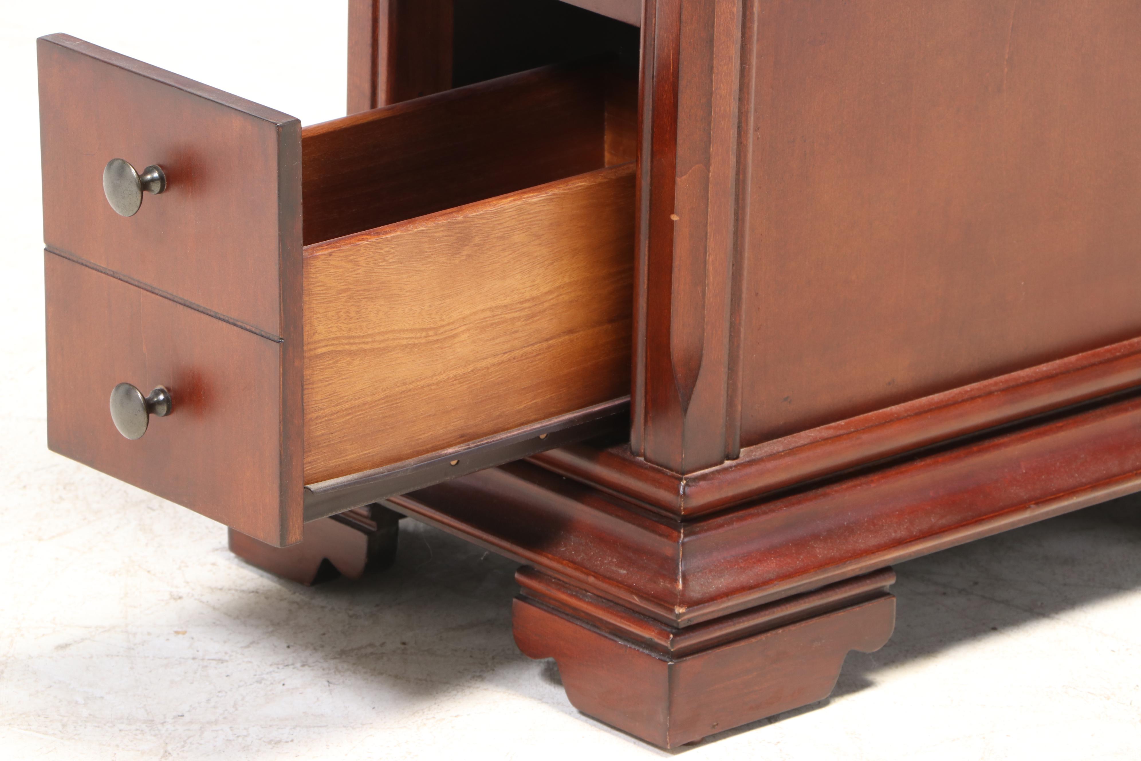 Contemporary Cherrywood Two-Tier Side Table