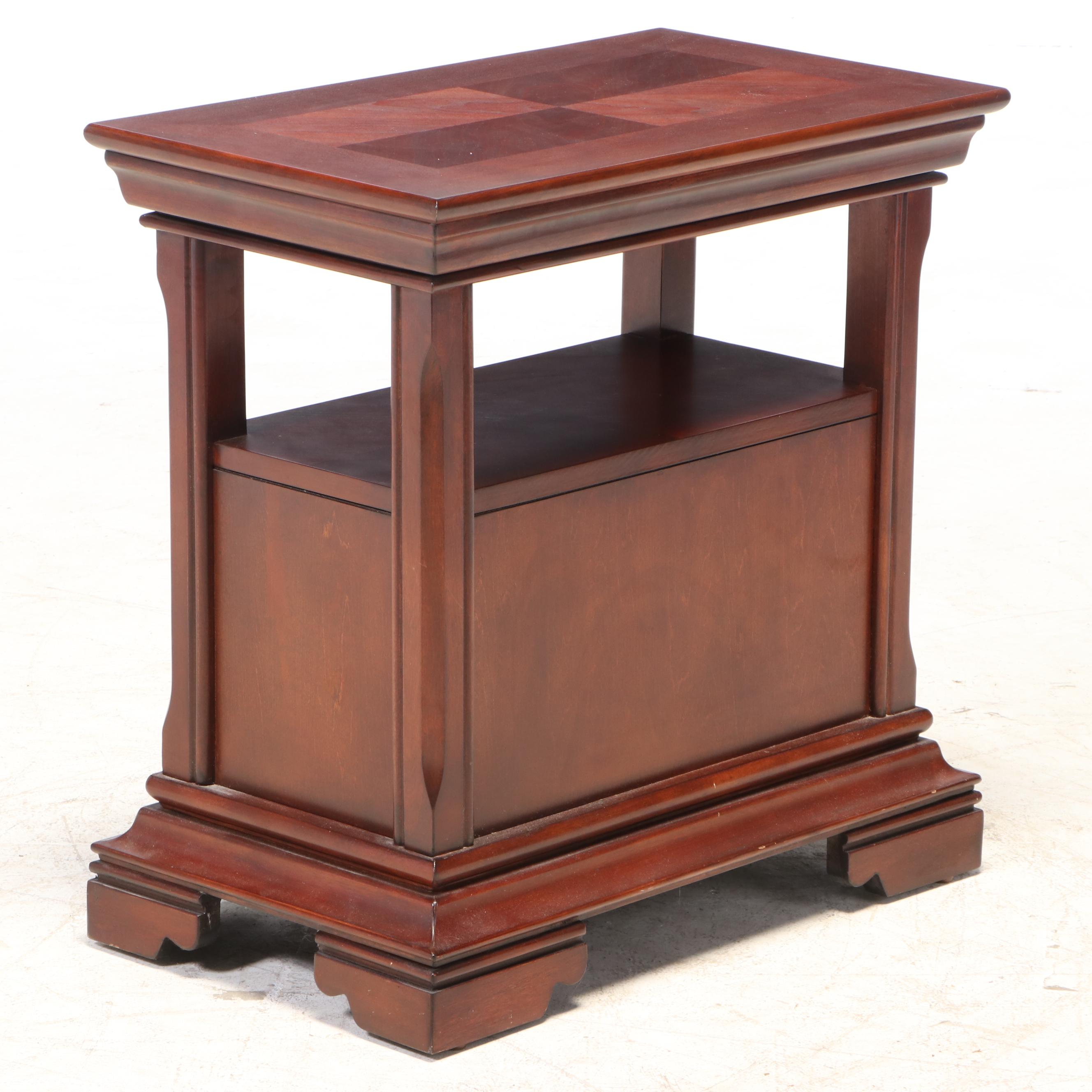 Contemporary Cherrywood Two-Tier Side Table