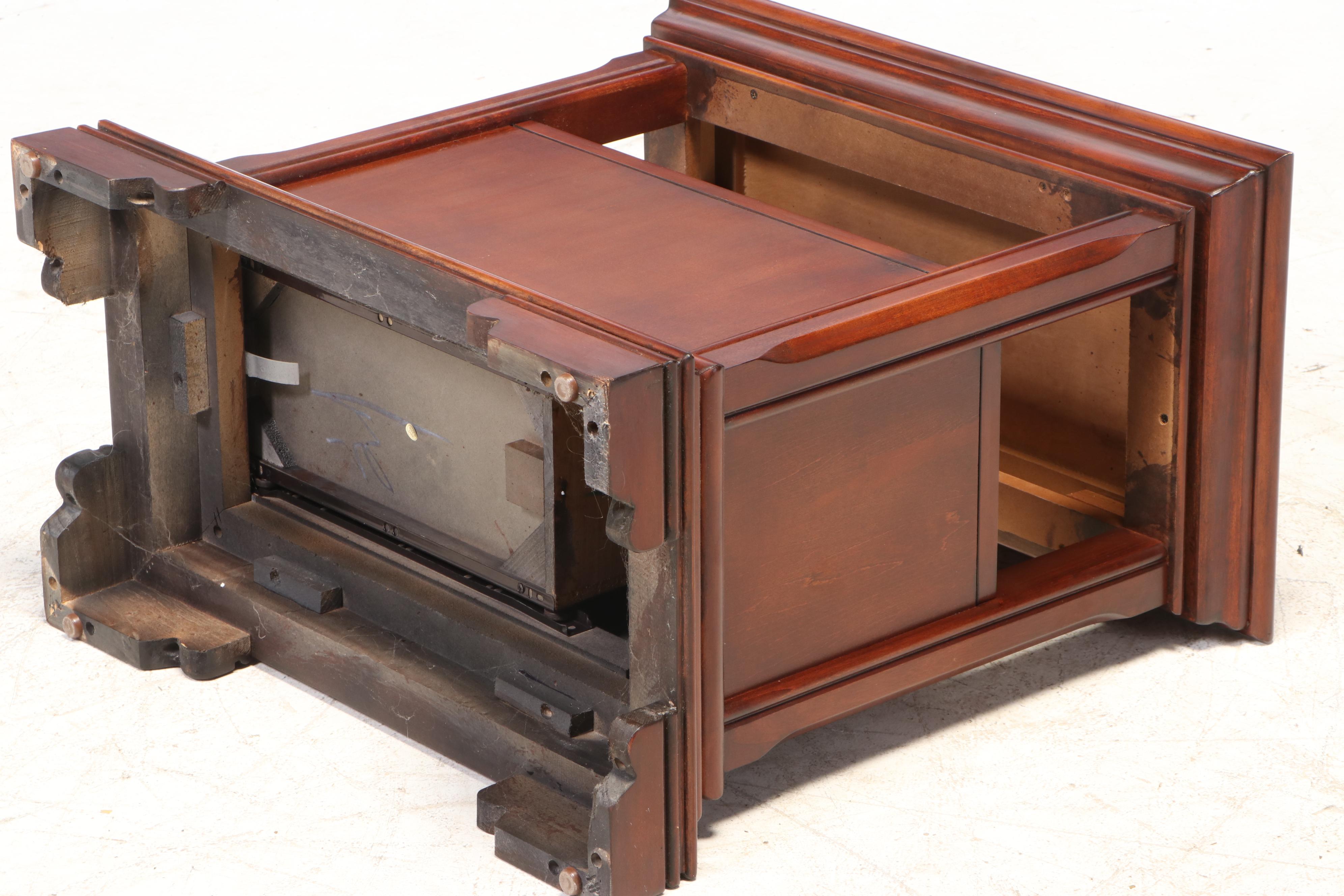 Contemporary Cherrywood Two-Tier Side Table