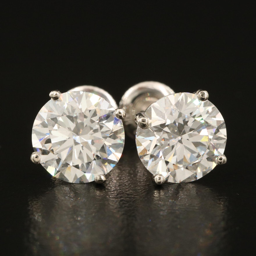 14K 4.86 CTW Diamond Stud Earrings with IGI Diamond Reports