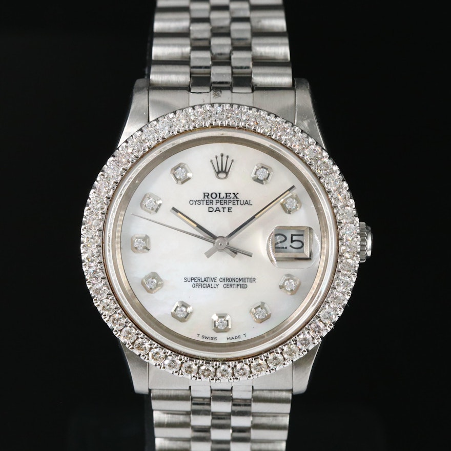 1983 Rolex Datejust 1.61 CTW Diamond Bezel Wristwatch