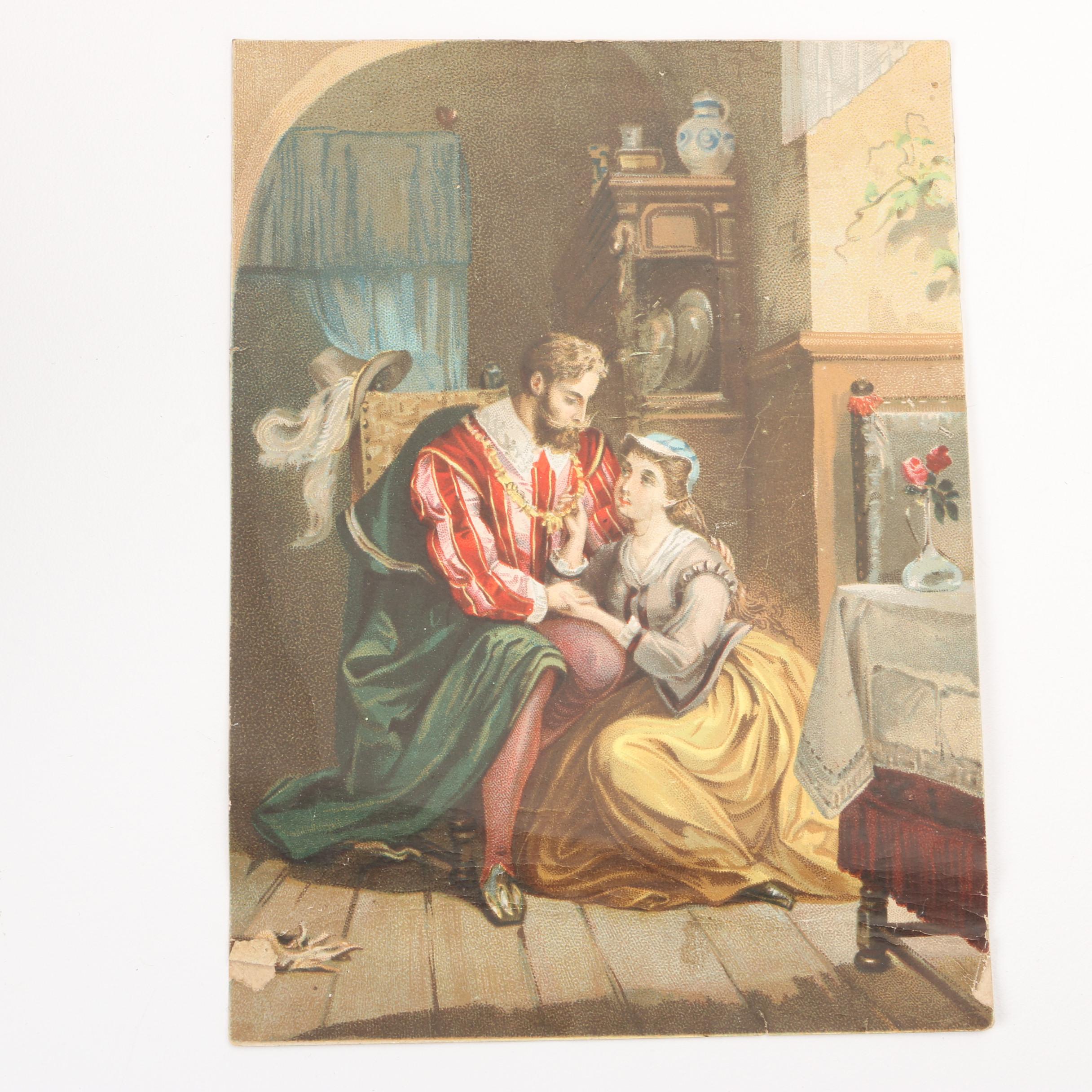 Victorian Era Ephemera Including Trade Card and Cracker Jack Riddles | EBTH