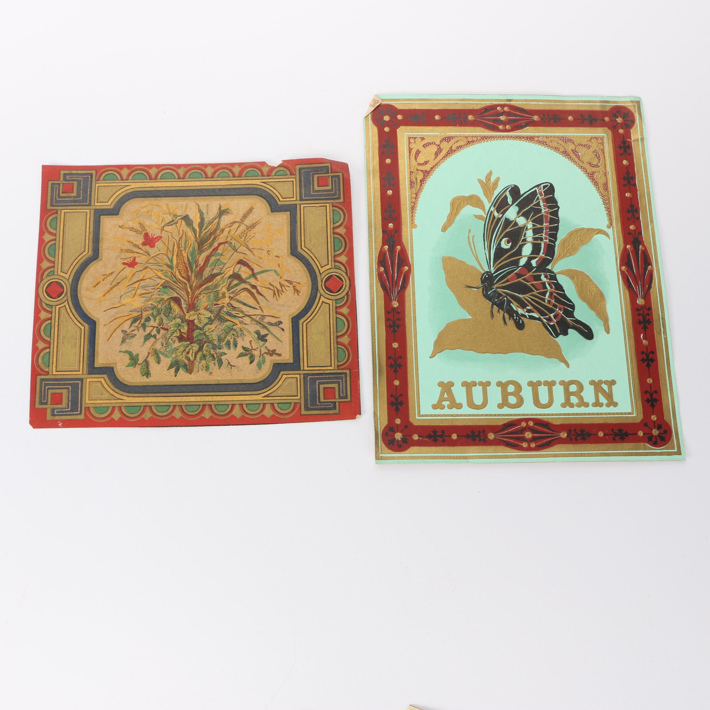 Victorian Era Ephemera Including Trade Card and Cracker Jack Riddles