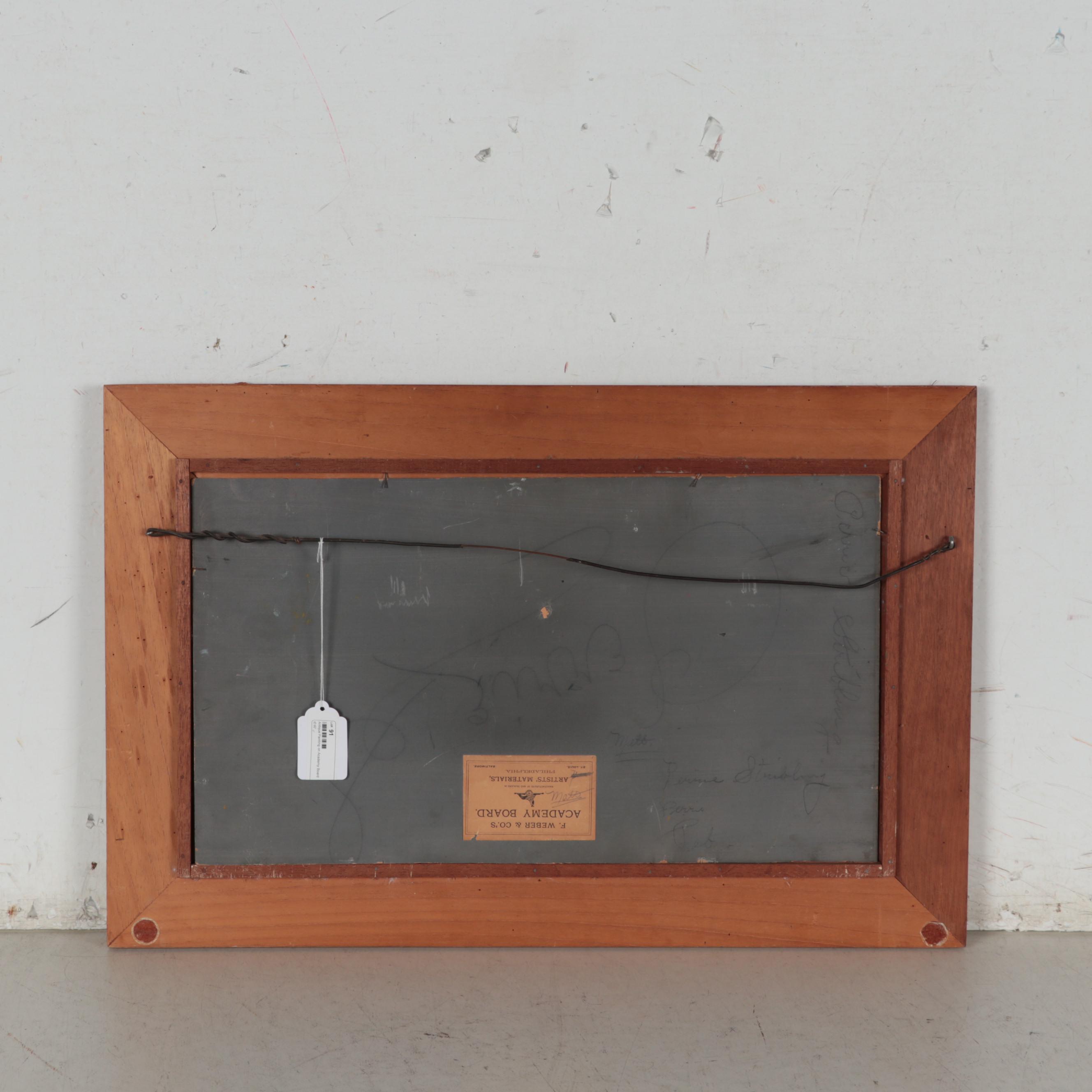 Moonlit Landscape Oil Painting, Early 20th Century