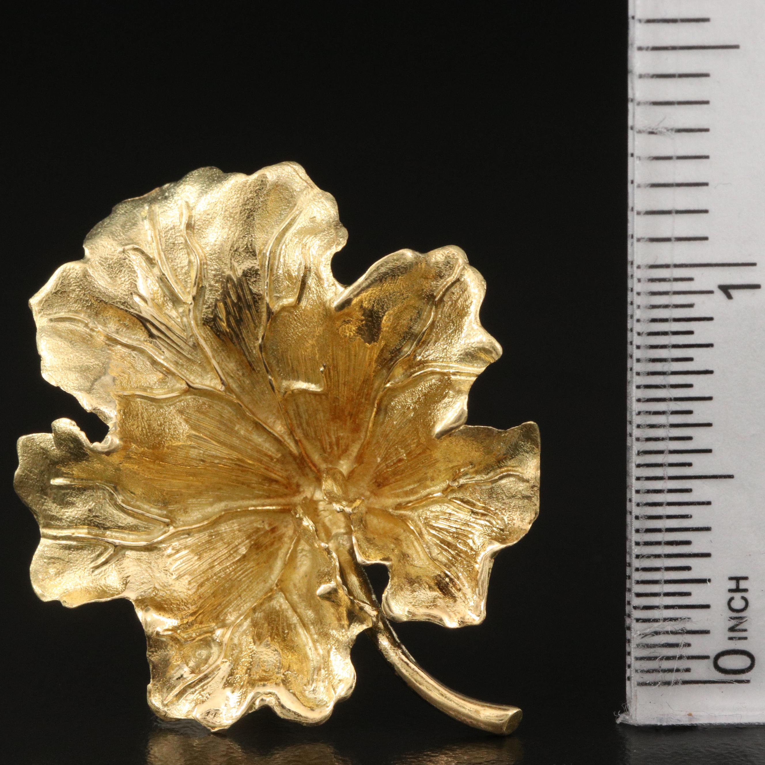 Vintage Tiffany & Co. 18K Geranium Leaf Brooch