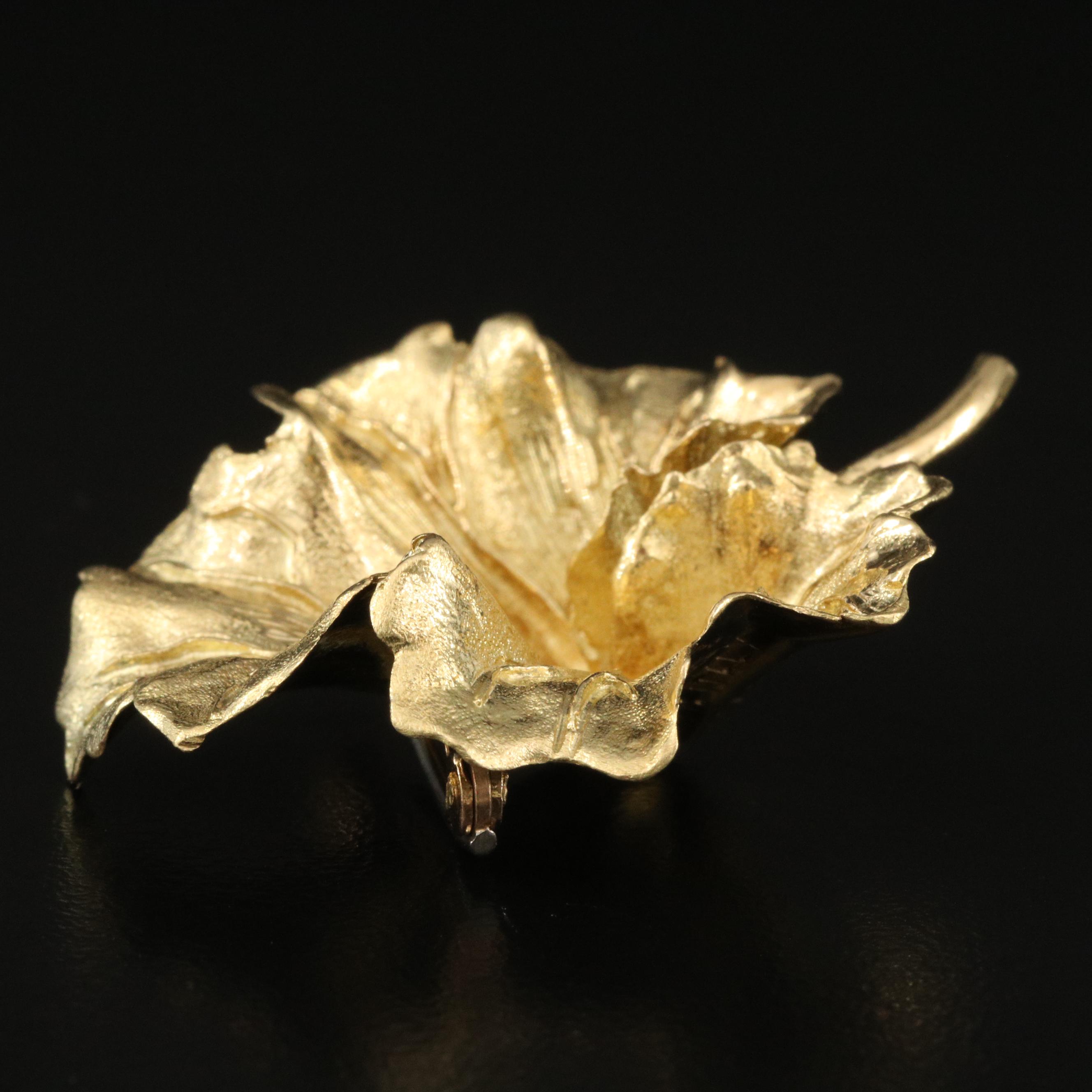 Vintage Tiffany & Co. 18K Geranium Leaf Brooch