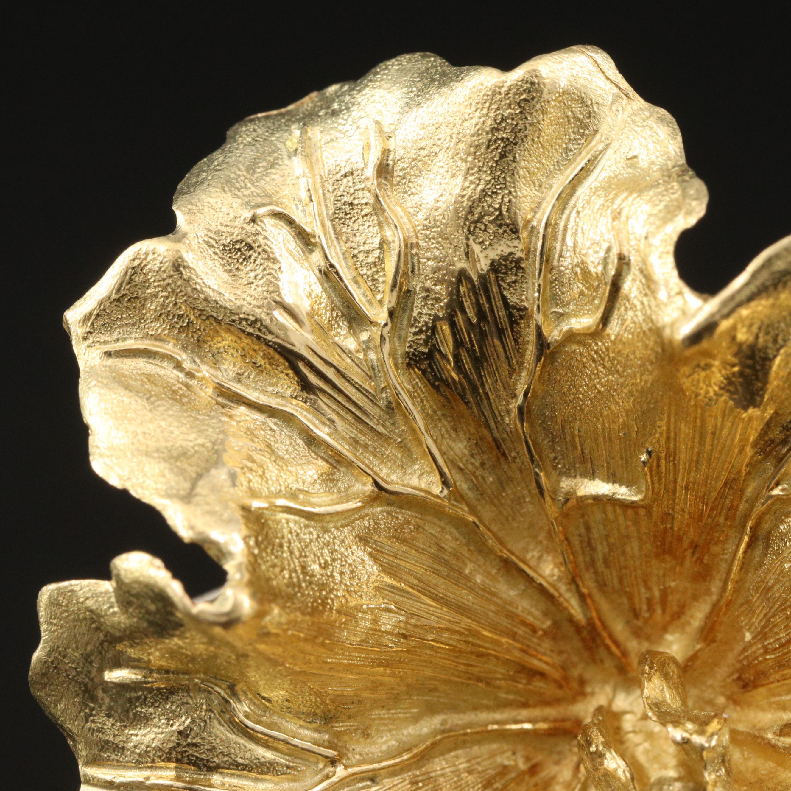 Vintage Tiffany & Co. 18K Geranium Leaf Brooch