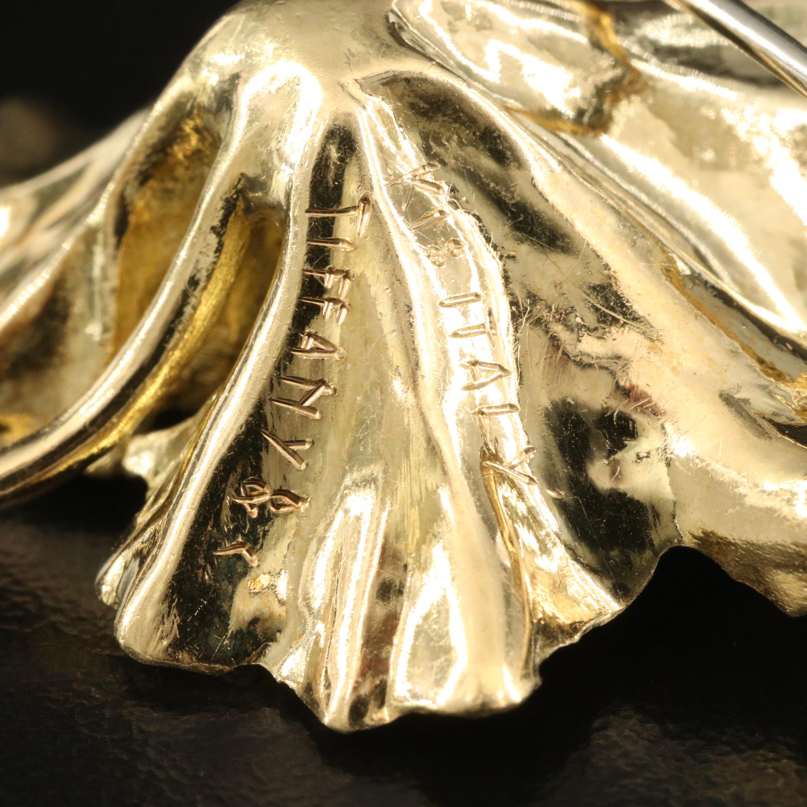 Vintage Tiffany & Co. 18K Geranium Leaf Brooch