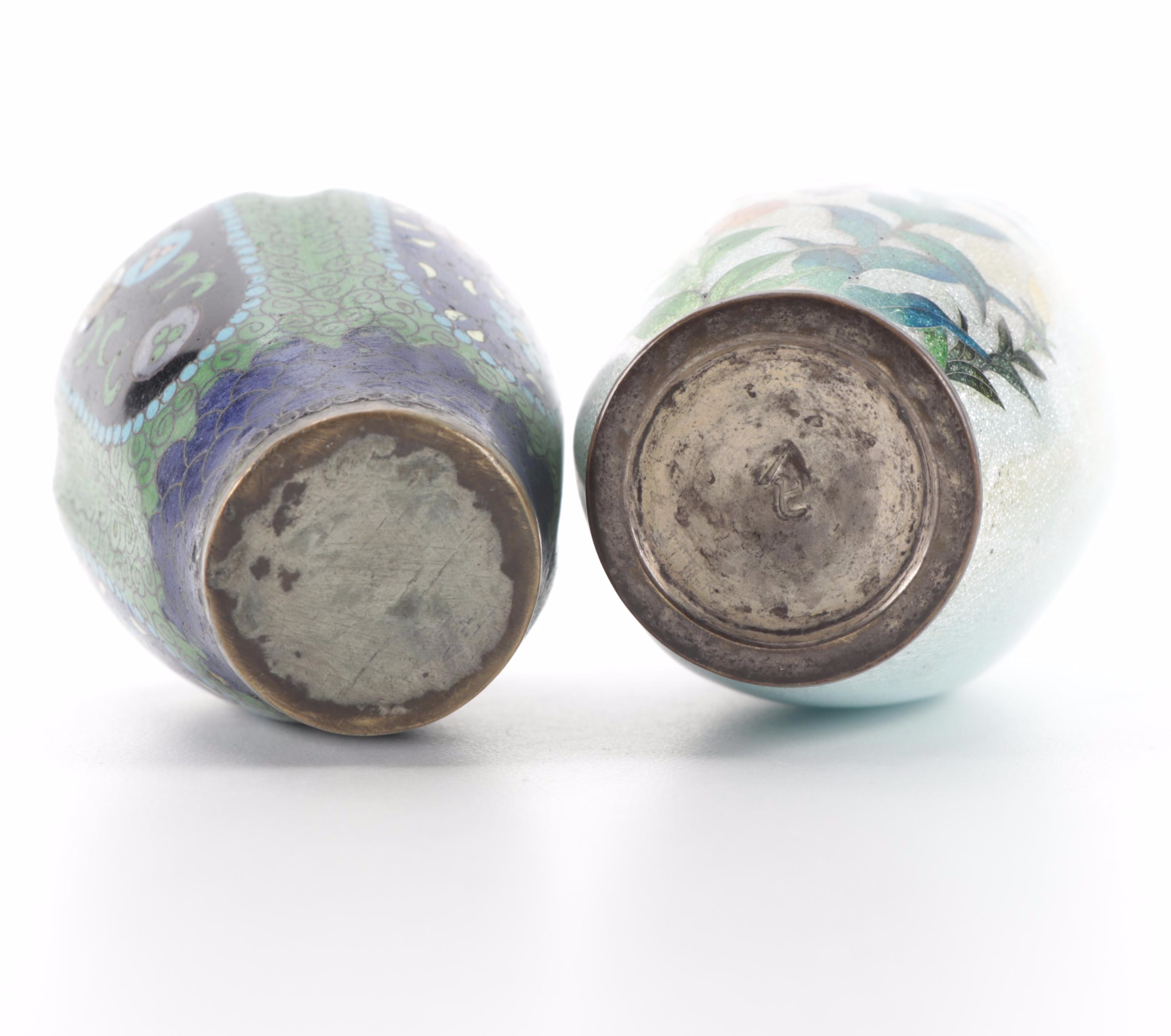 Chinese and Japanese Cloisonné Enamel Bud Vases