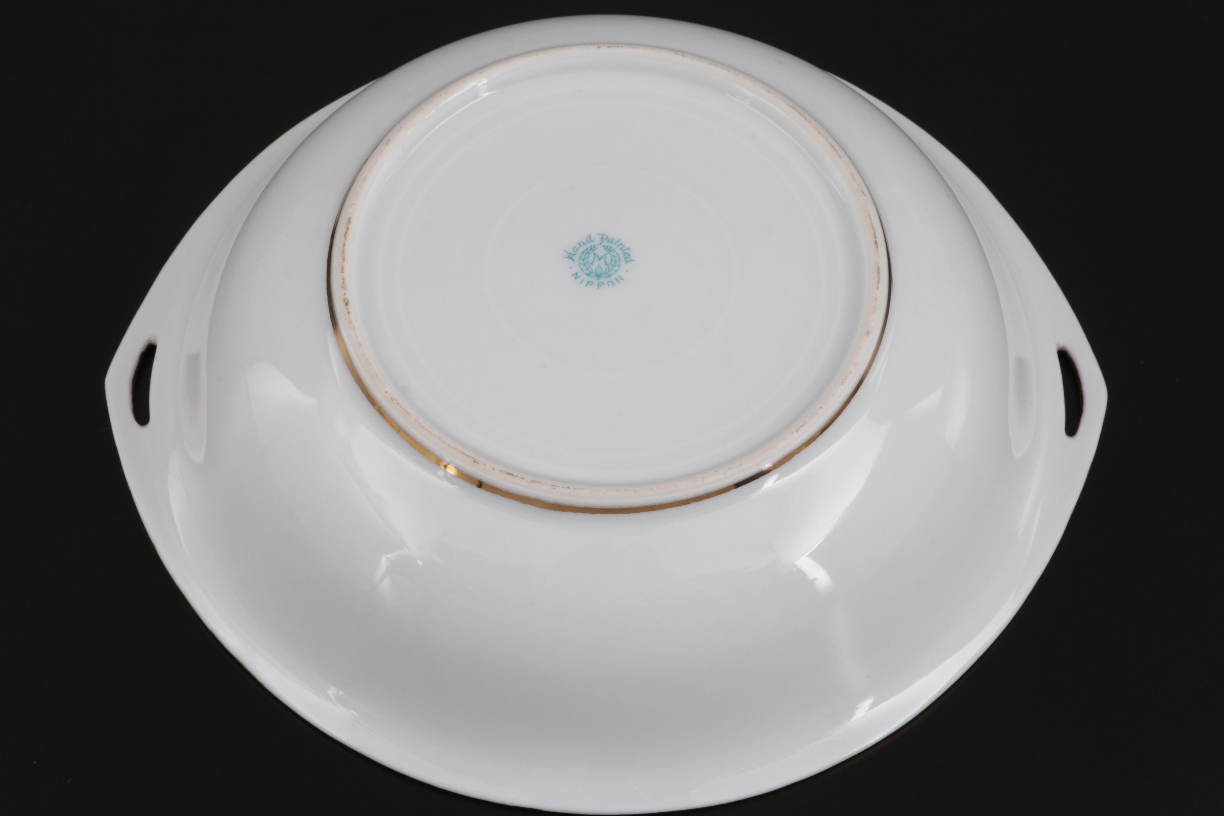 Noritake Egyptian Revival Porcelain Fruit Set, Early 20th Century