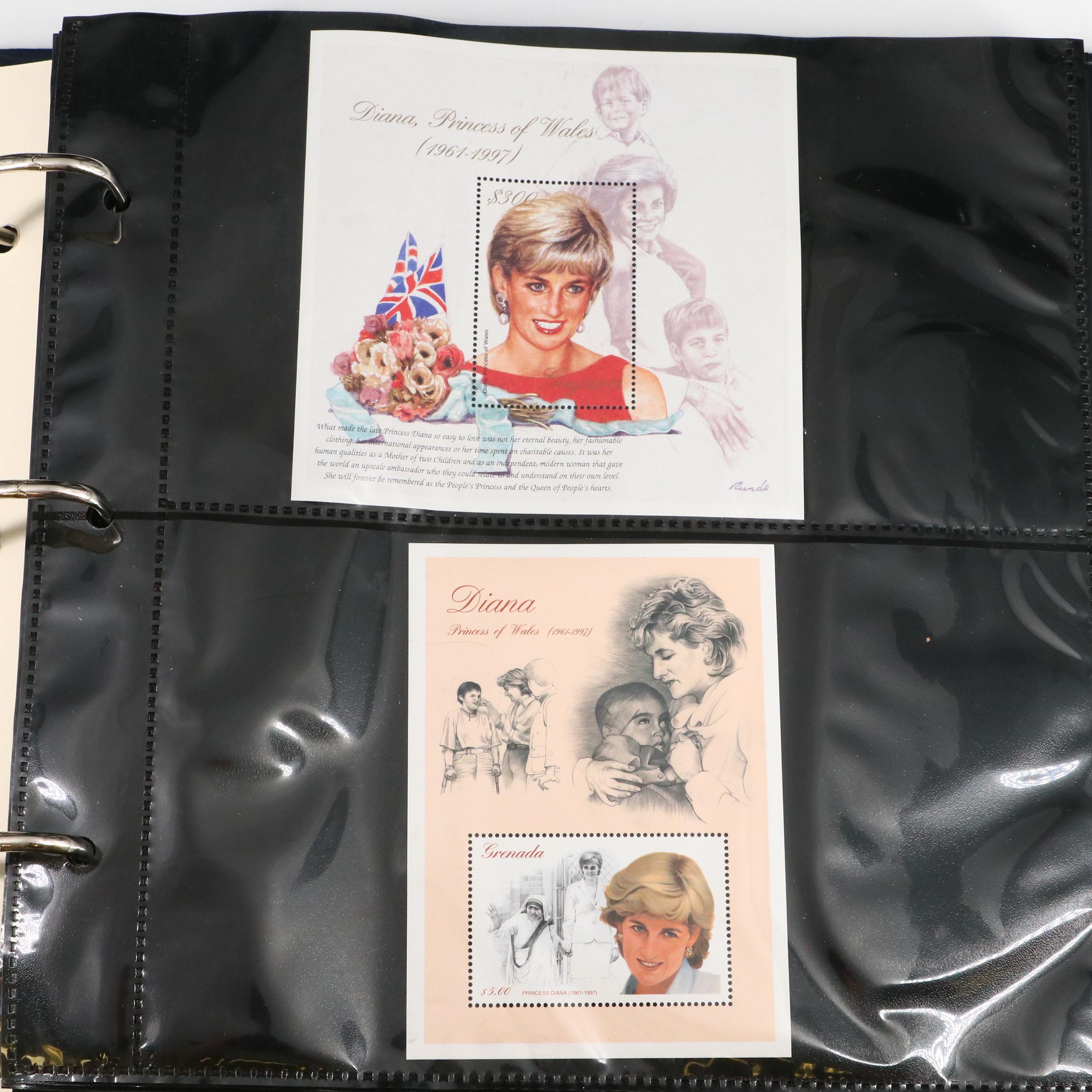 Princess Diana Plate Block Stamps and Postal Covers with U.S. Postal Covers