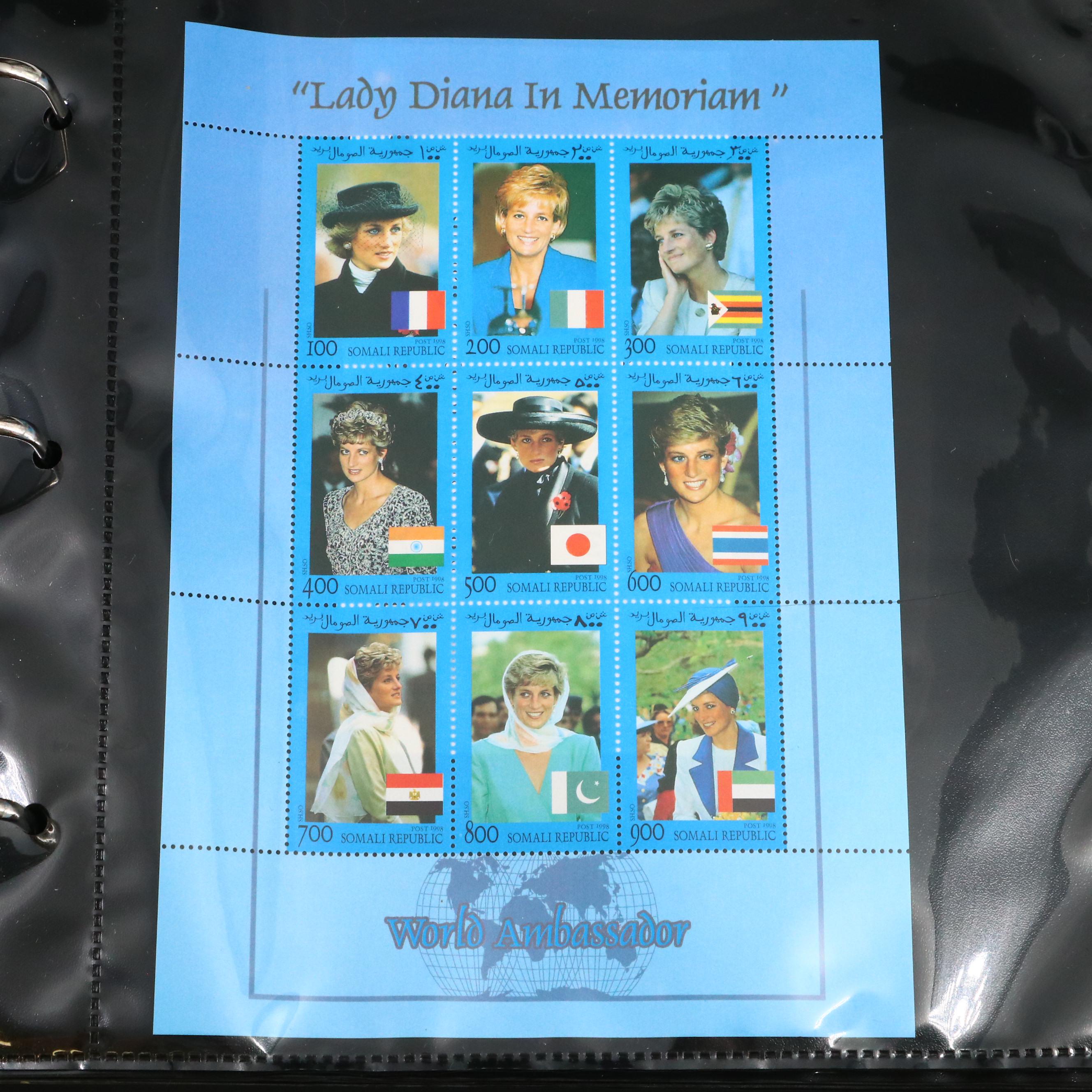 Princess Diana Plate Block Stamps and Postal Covers with U.S. Postal Covers