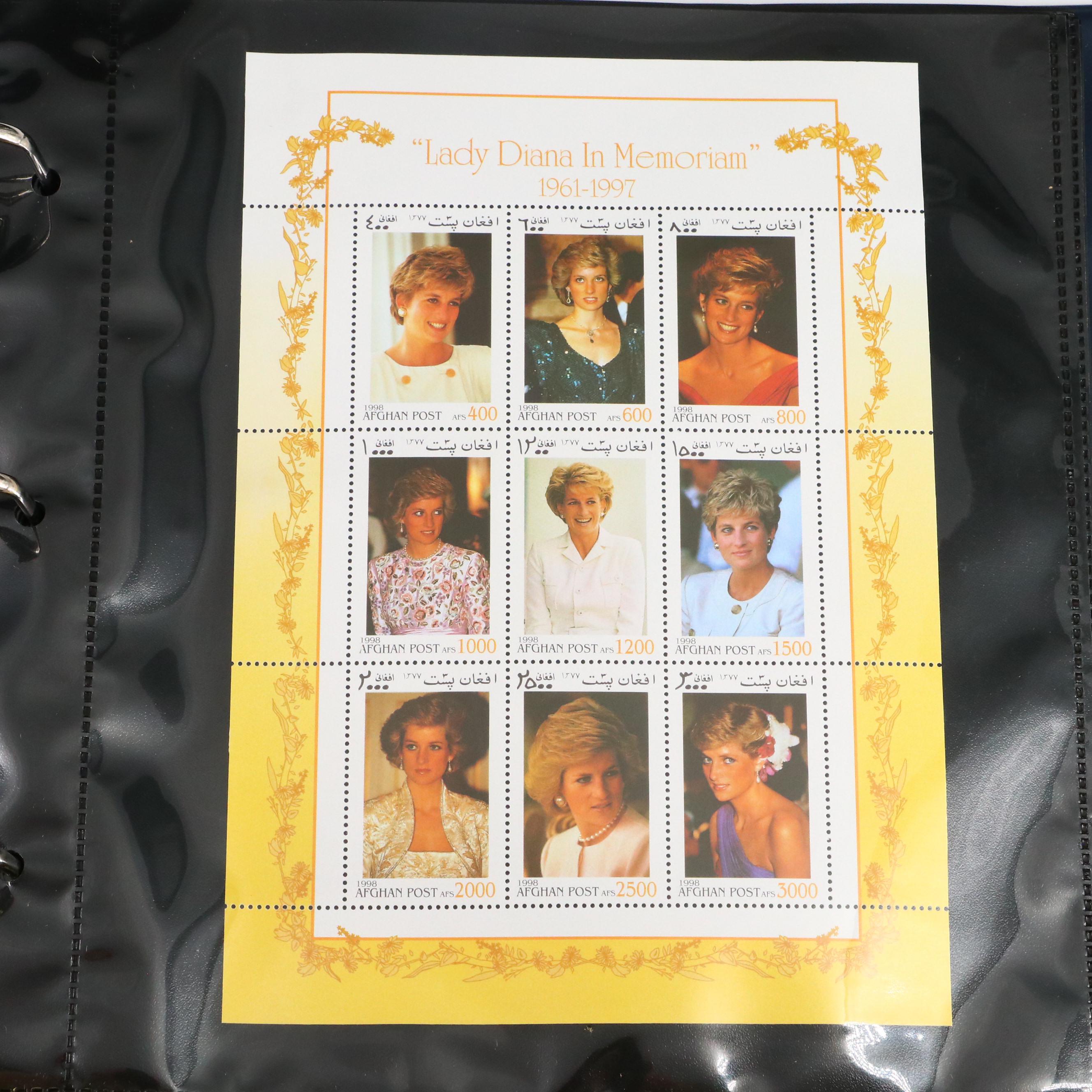 Princess Diana Plate Block Stamps and Postal Covers with U.S. Postal Covers