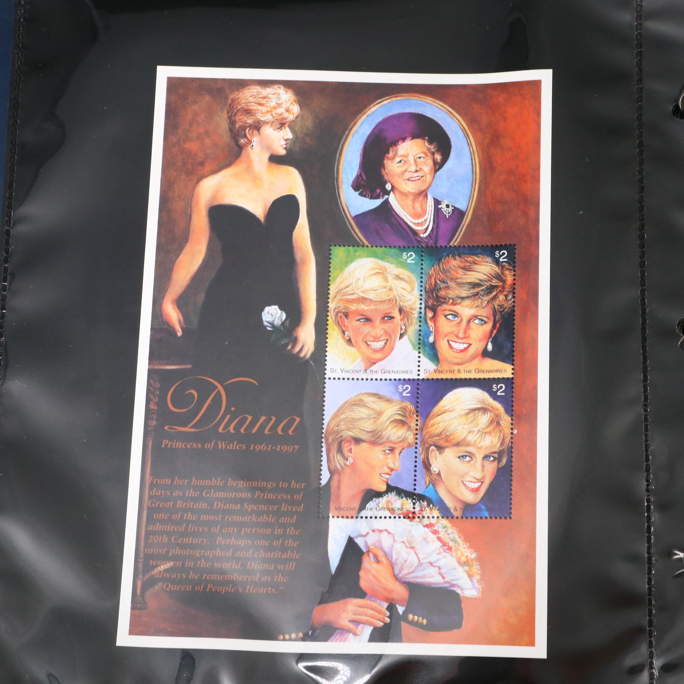 Princess Diana Plate Block Stamps and Postal Covers with U.S. Postal Covers