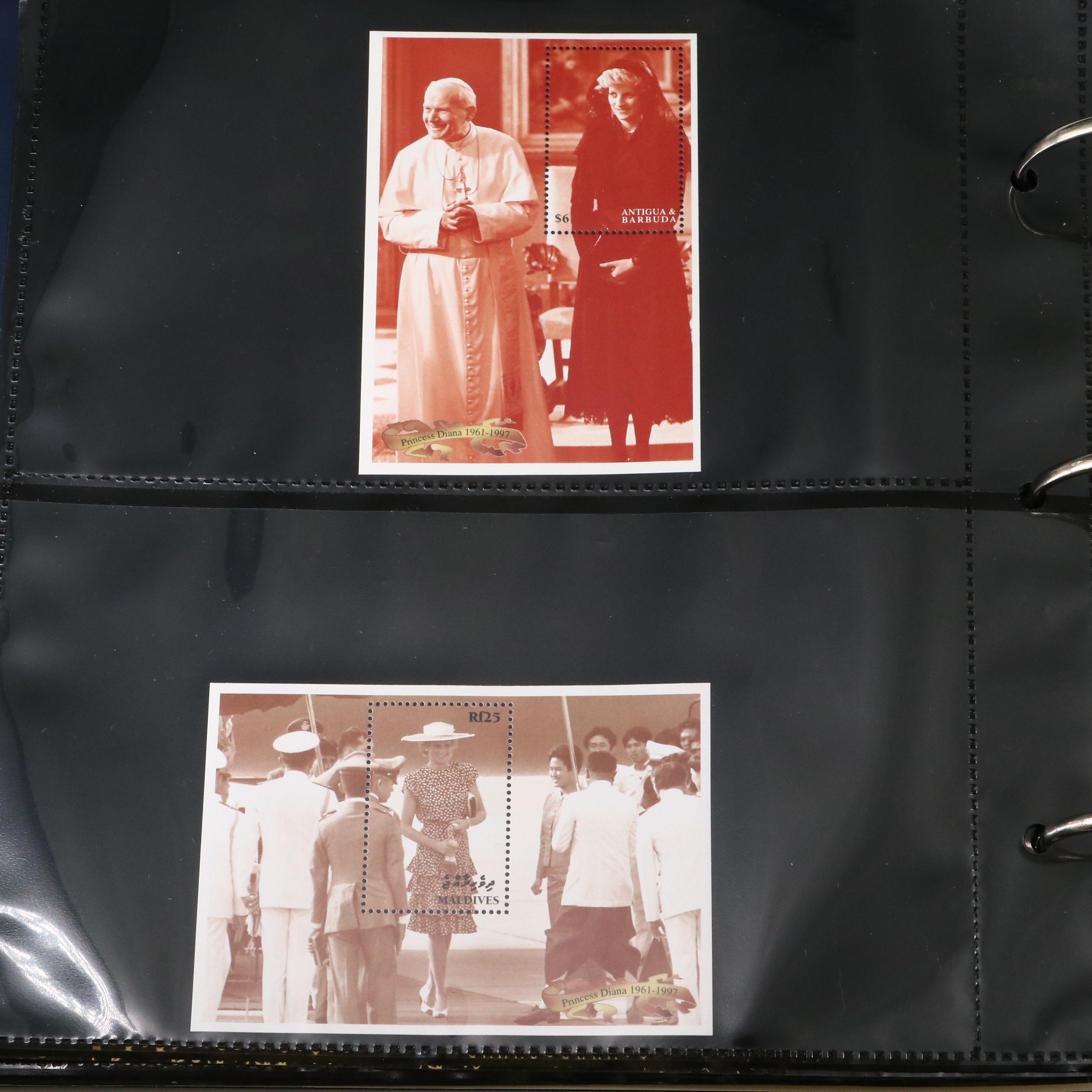 Princess Diana Plate Block Stamps and Postal Covers with U.S. Postal Covers