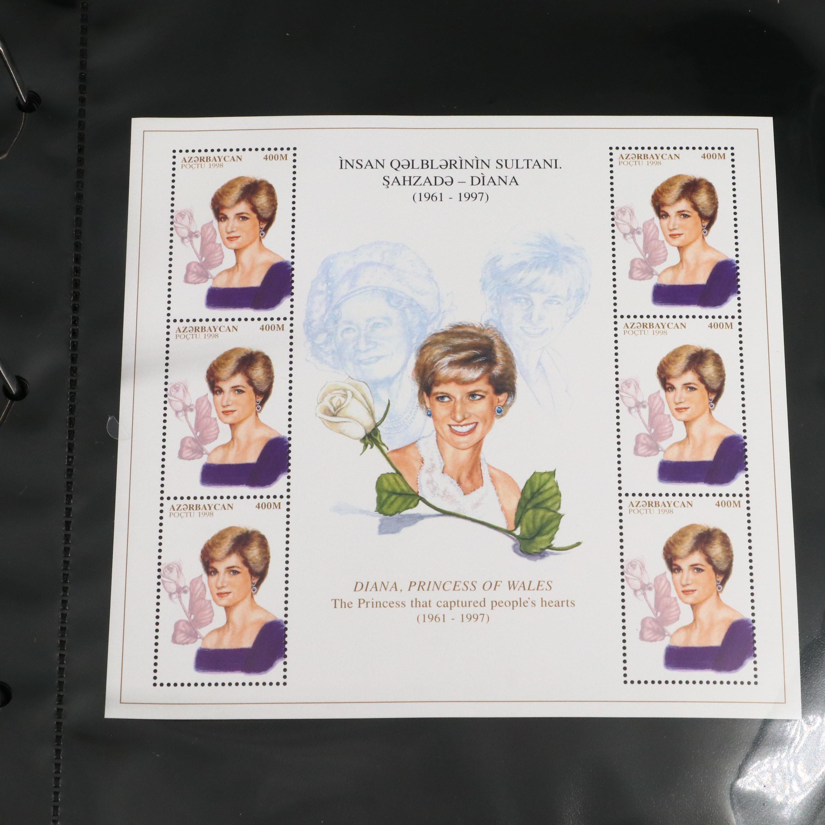 Princess Diana Plate Block Stamps and Postal Covers with U.S. Postal Covers