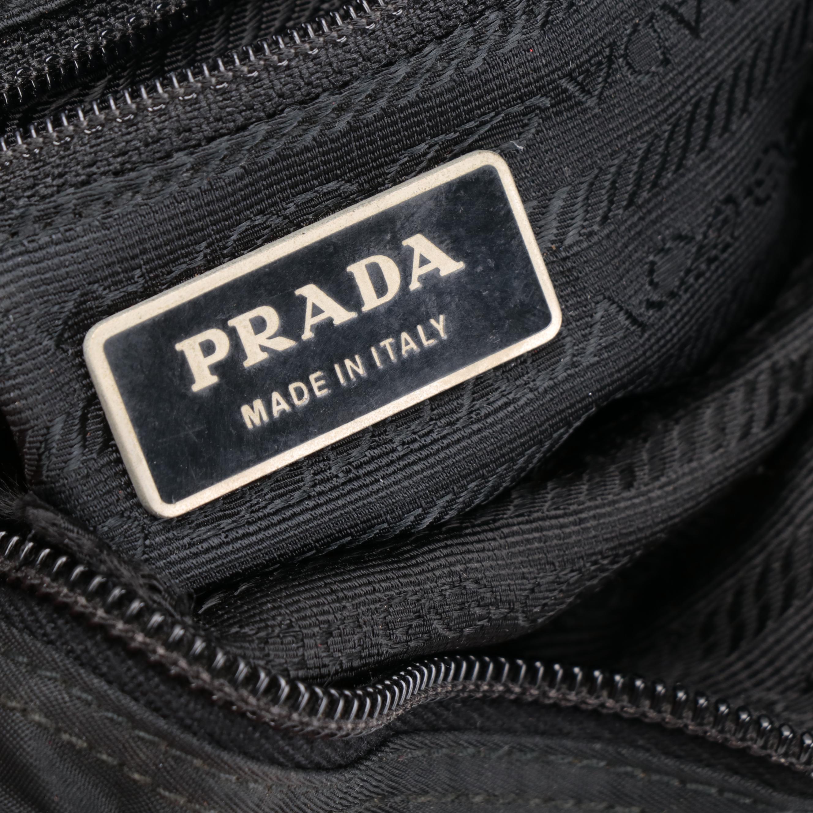 Prada Camera Bag in Black Tessuto Nylon with Leather Trim