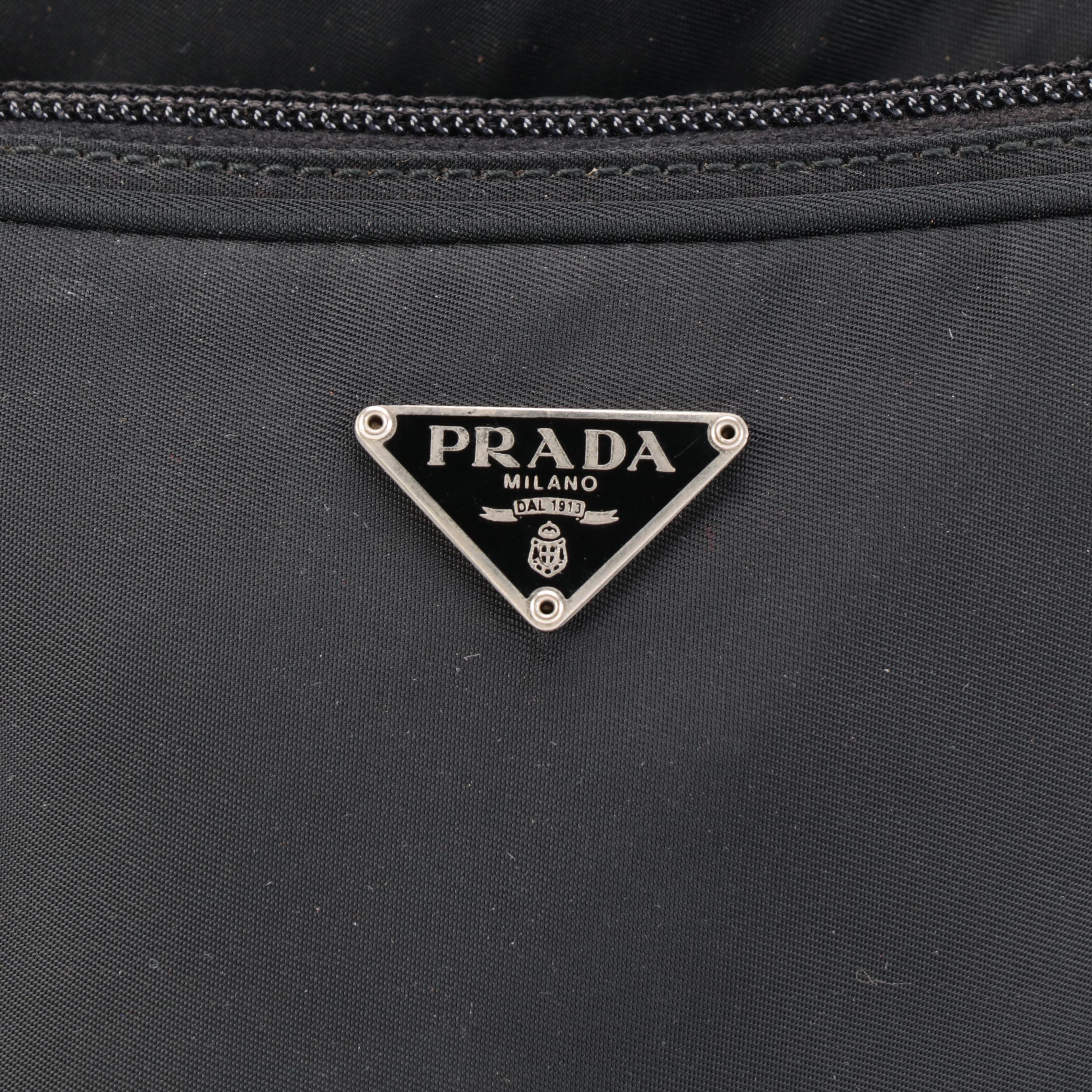 Prada Camera Bag in Black Tessuto Nylon with Leather Trim