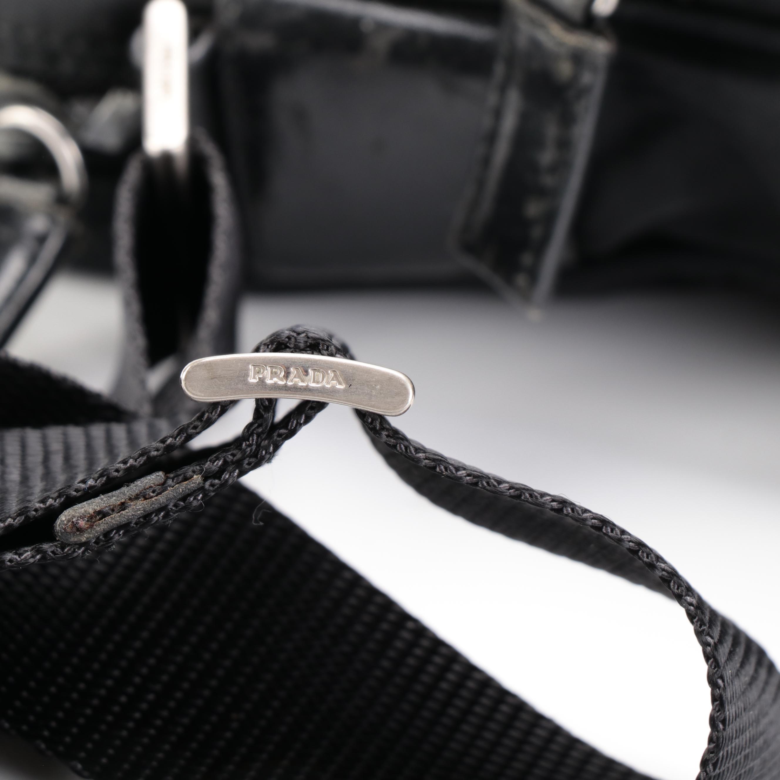 Prada Camera Bag in Black Tessuto Nylon with Leather Trim