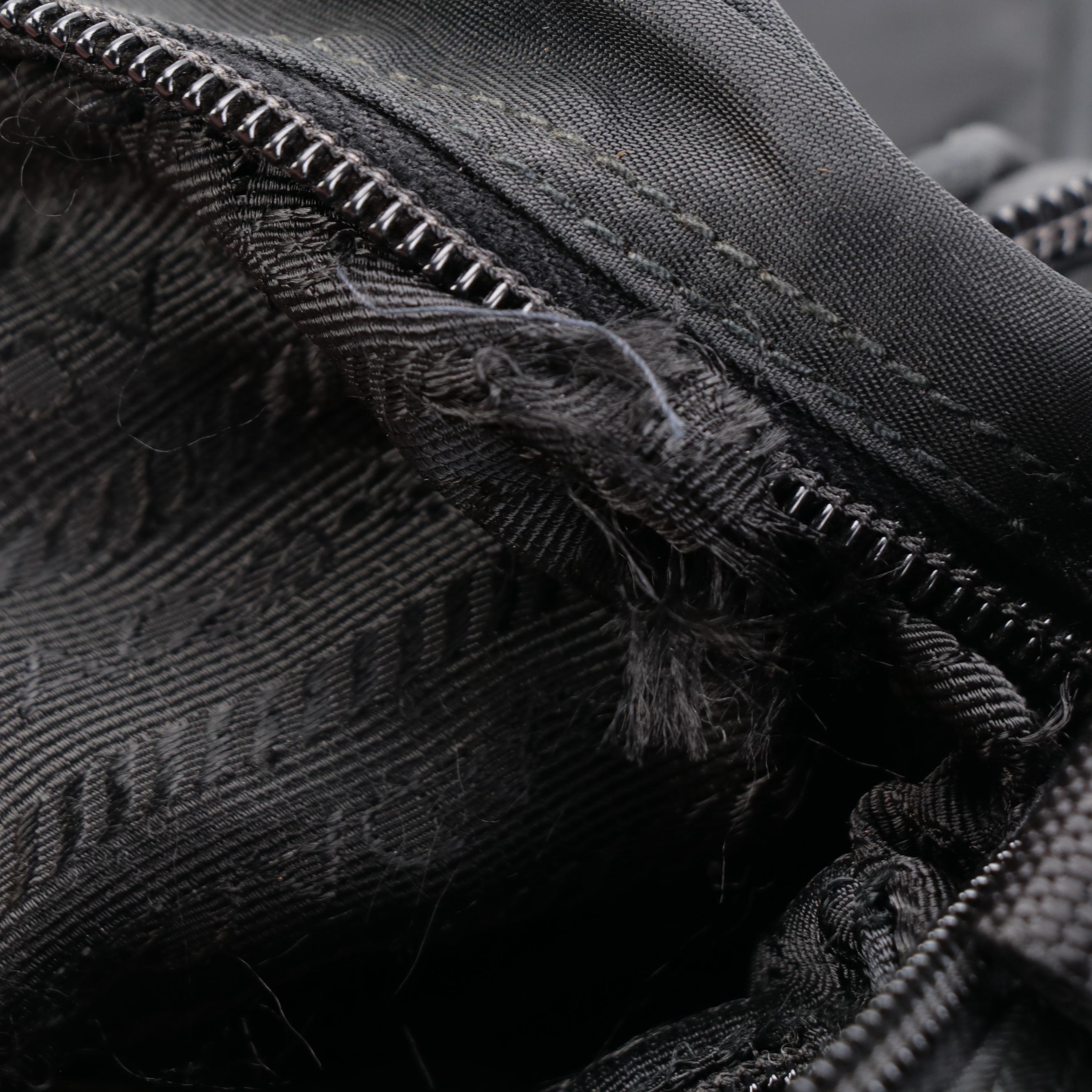 Prada Camera Bag in Black Tessuto Nylon with Leather Trim